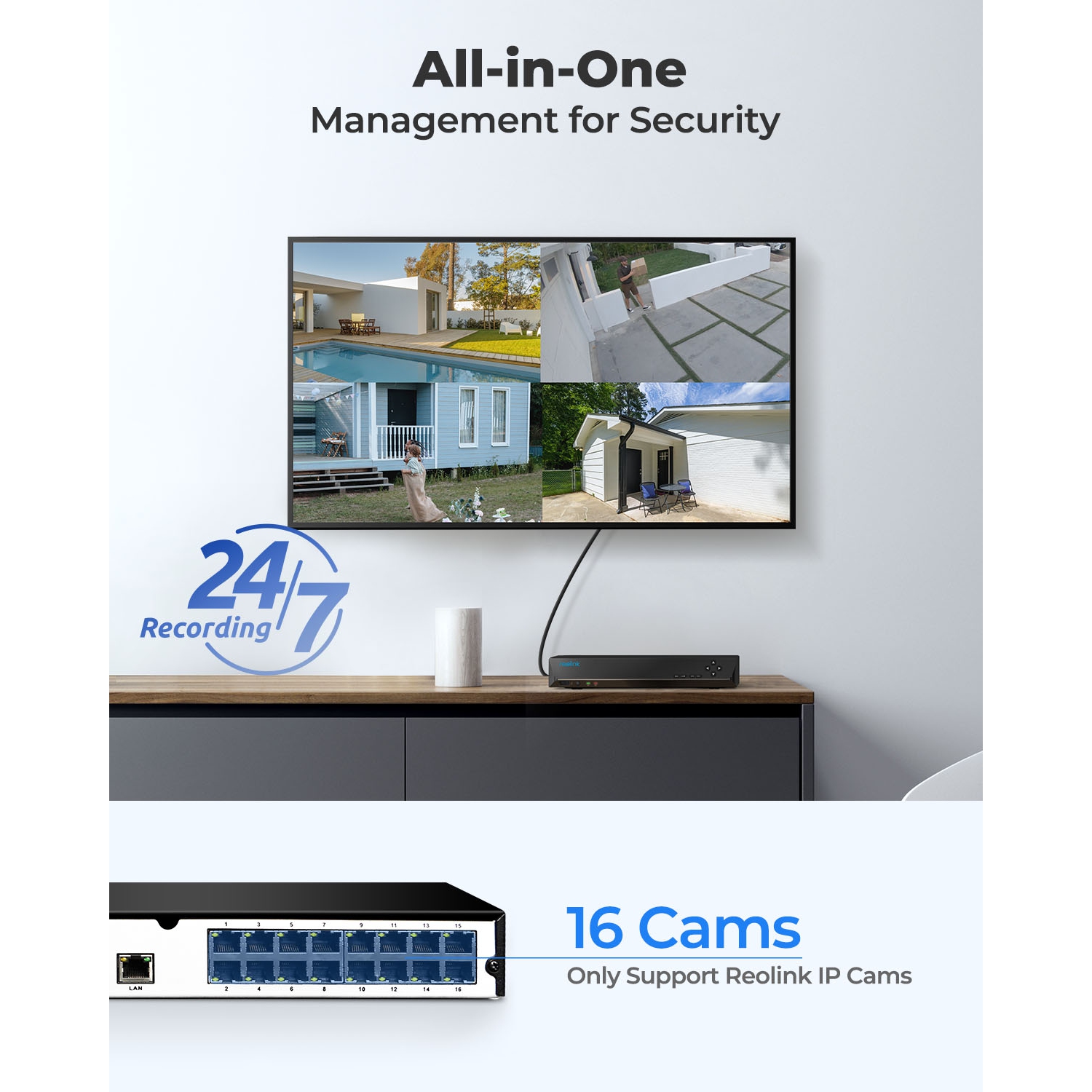 Reolink 4K 16 Channel Network Video Recorder for Home Security