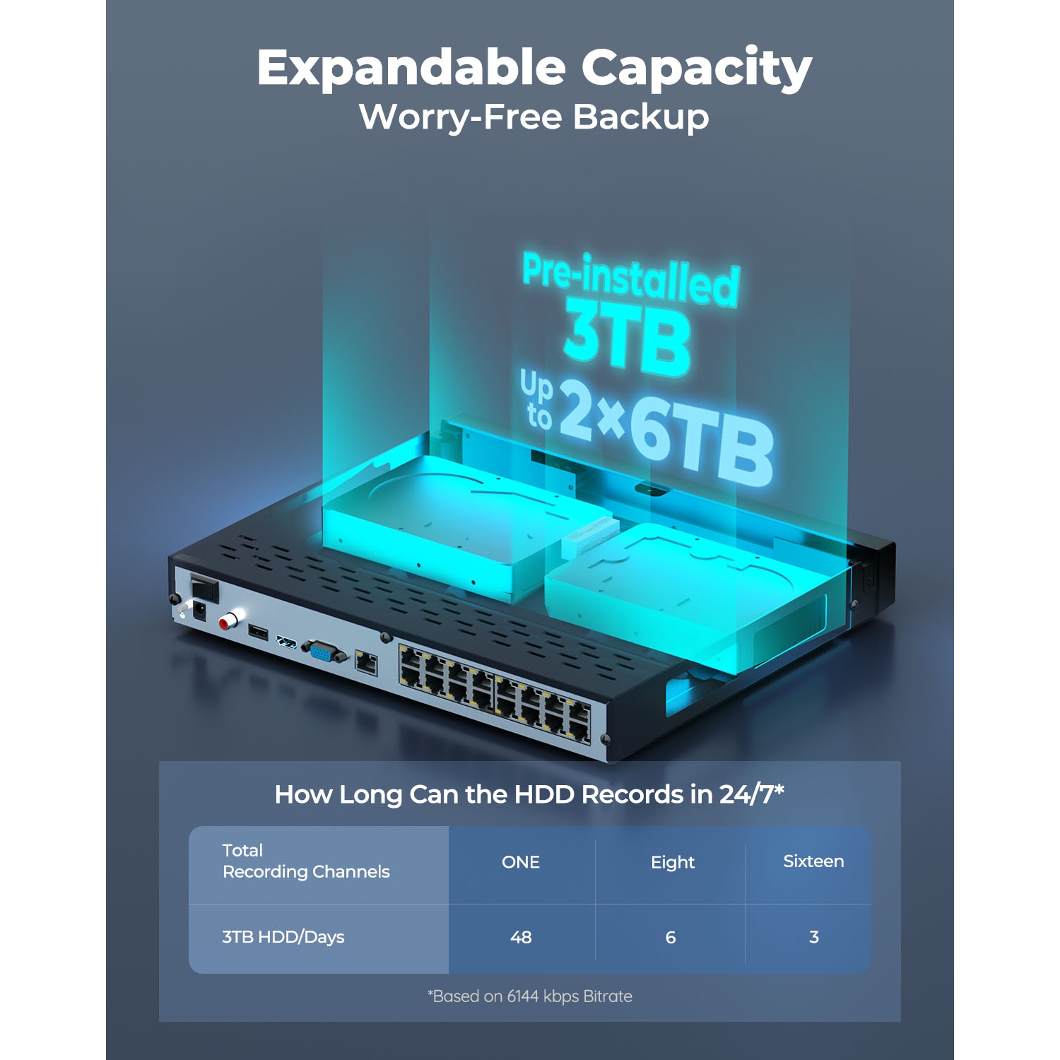 Reolink – système de caméra de sécurité 16 canaux PoE 4K, détection personne/véhicule, disque dur 4&nbsp;To intégré