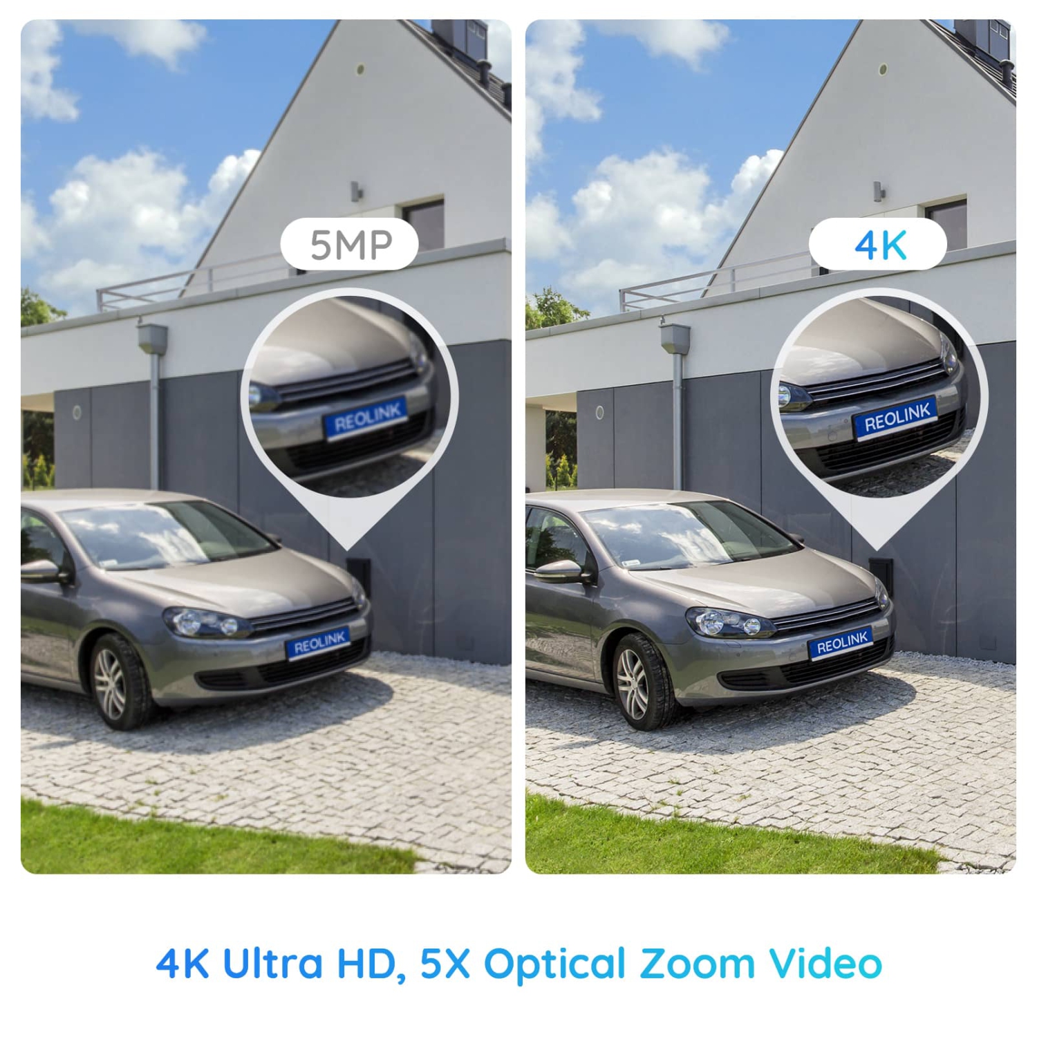 Reolink 4K Ultra HD Spotlight PoE Security Camera, Person/Vehicle Alerts, 5X Optical Zoom, Two-Way Audio, Color Night Vision