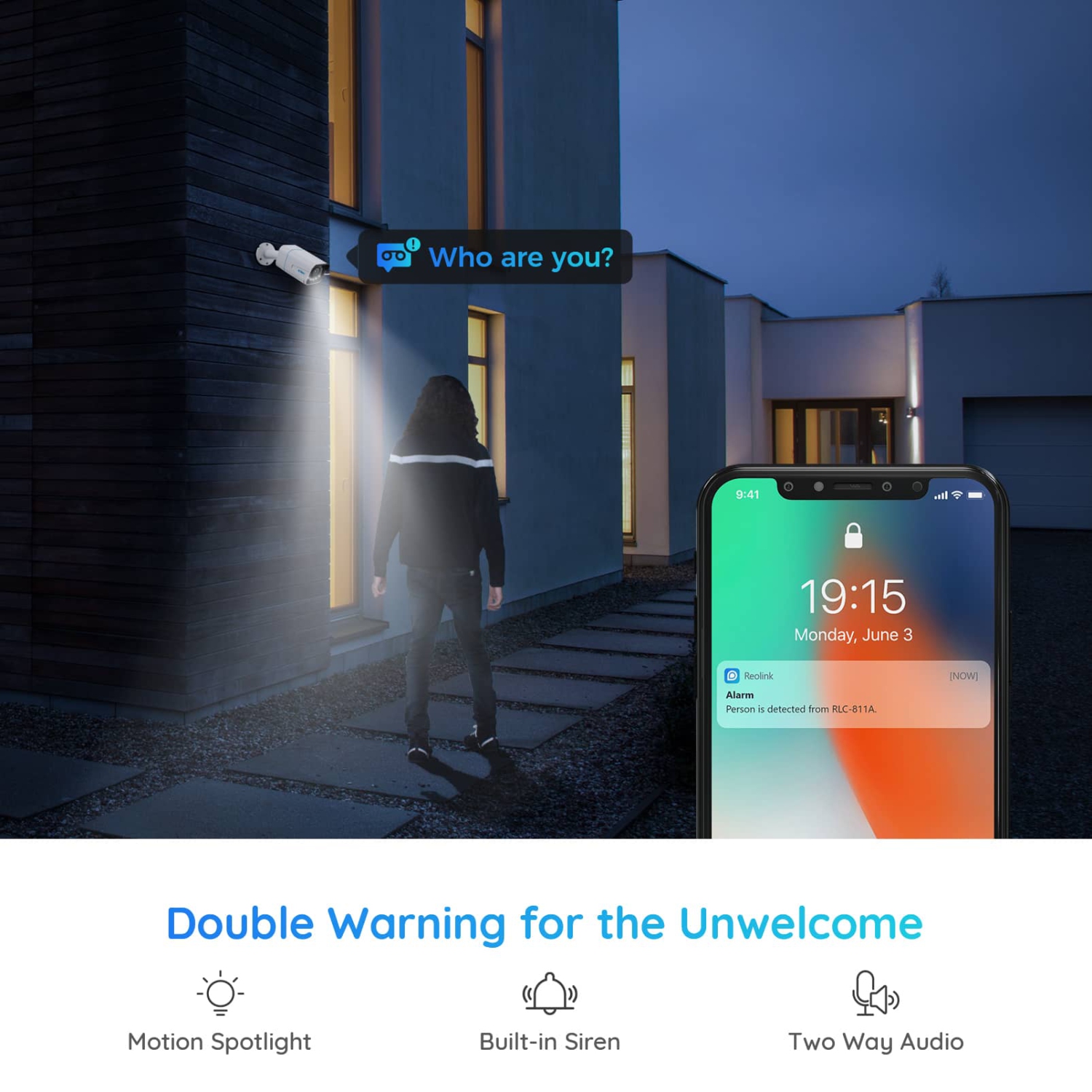 Reolink 4K Ultra HD Spotlight PoE Security Camera, Person/Vehicle Alerts, 5X Optical Zoom, Two-Way Audio, Color Night Vision