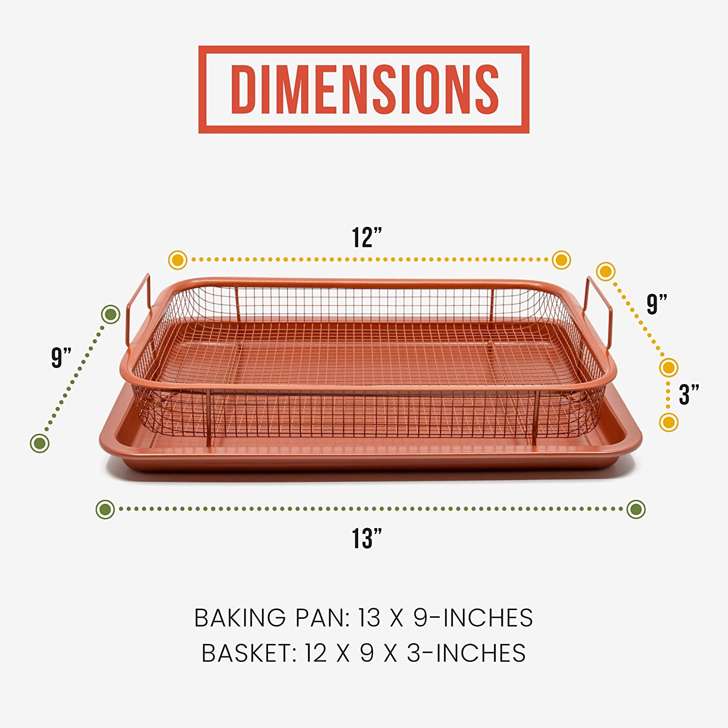 Chef Pomodoro Copper Crisper Tray, 2-Piece Set, Baking Pan