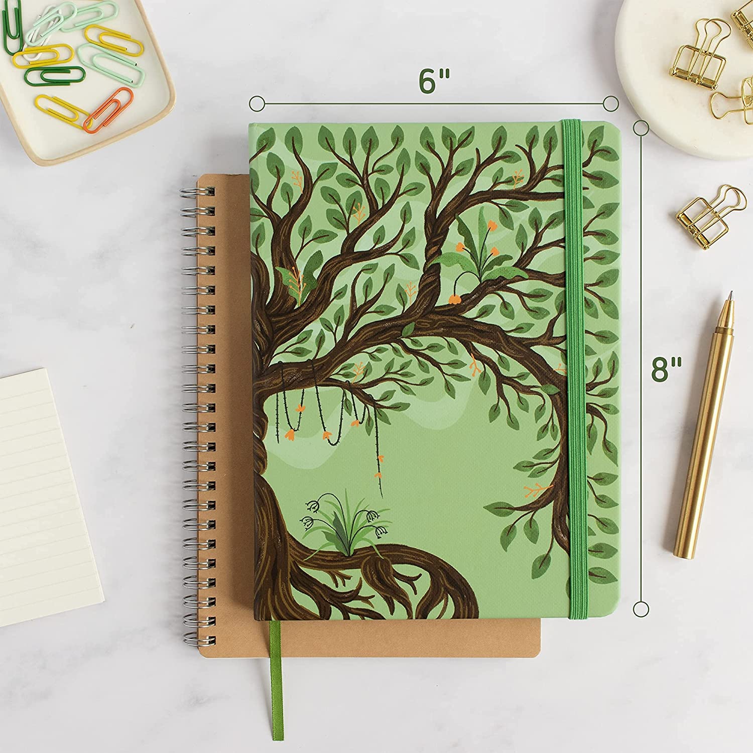 Rileys Tree of Life, 8 x 6 po, journal vierge de 240 pages, papier ivoire, cahier de notes vierge pour hommes et femmes, excellent cadeau pour les