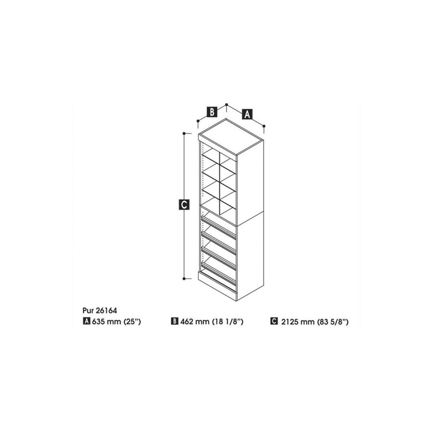 Organisateur de placard de 25 po de PUR - Blanc
