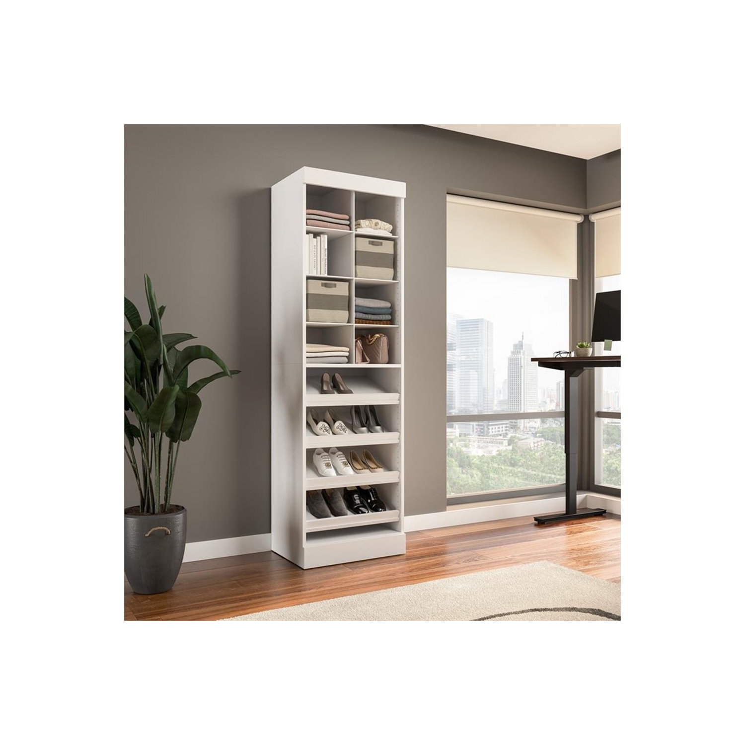 Organisateur de placard de 25 po de PUR - Blanc