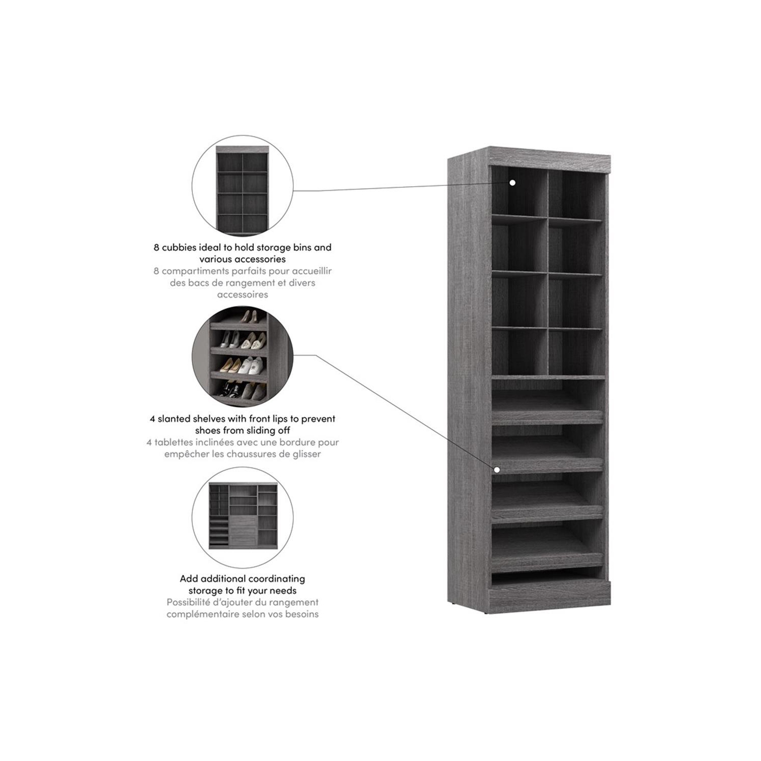 Organisateur de placard pur 25“ - Gris écorce