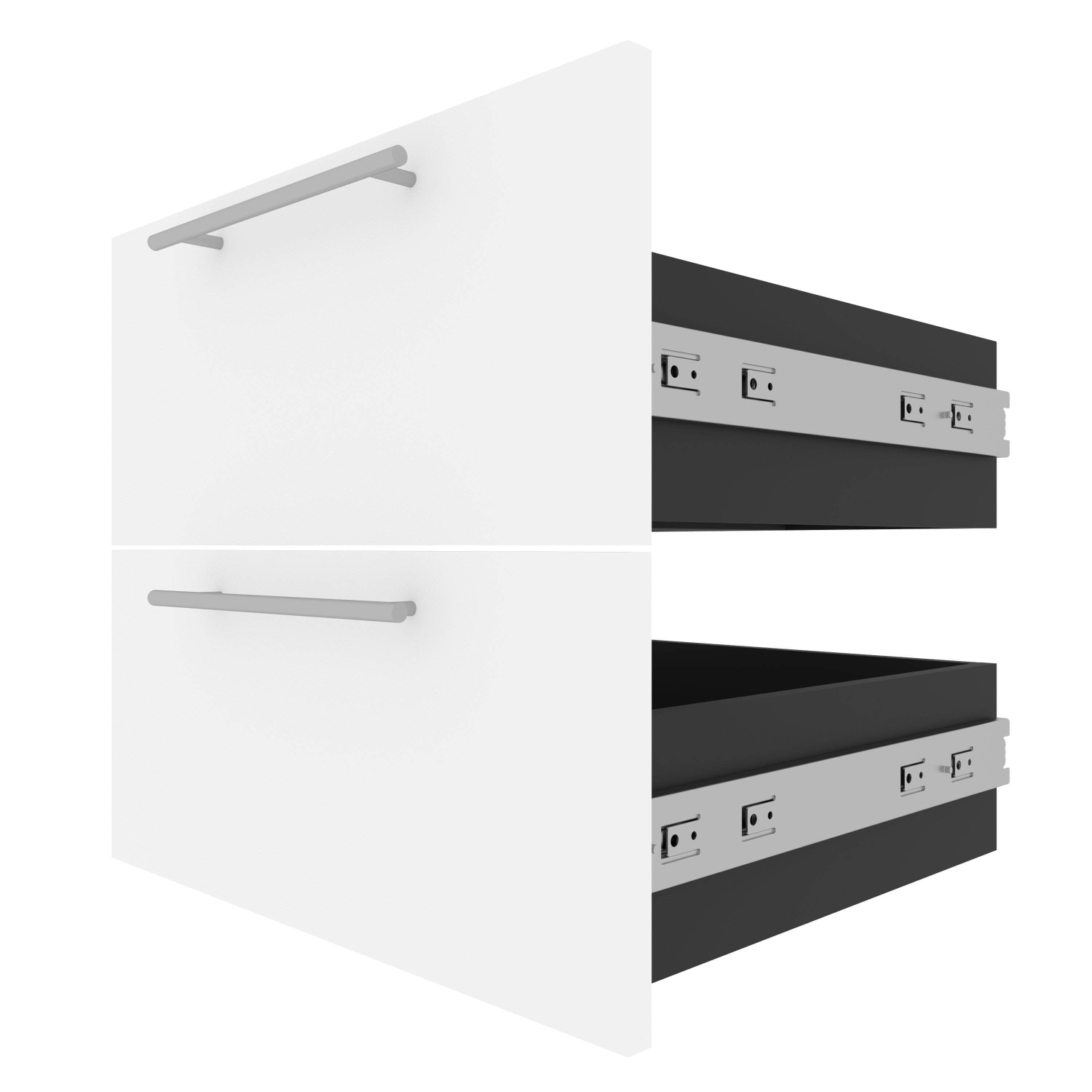 Orion 2 Drawer Set For Orion 20"W Narrow Shelving Unit - White & Walnut Grey