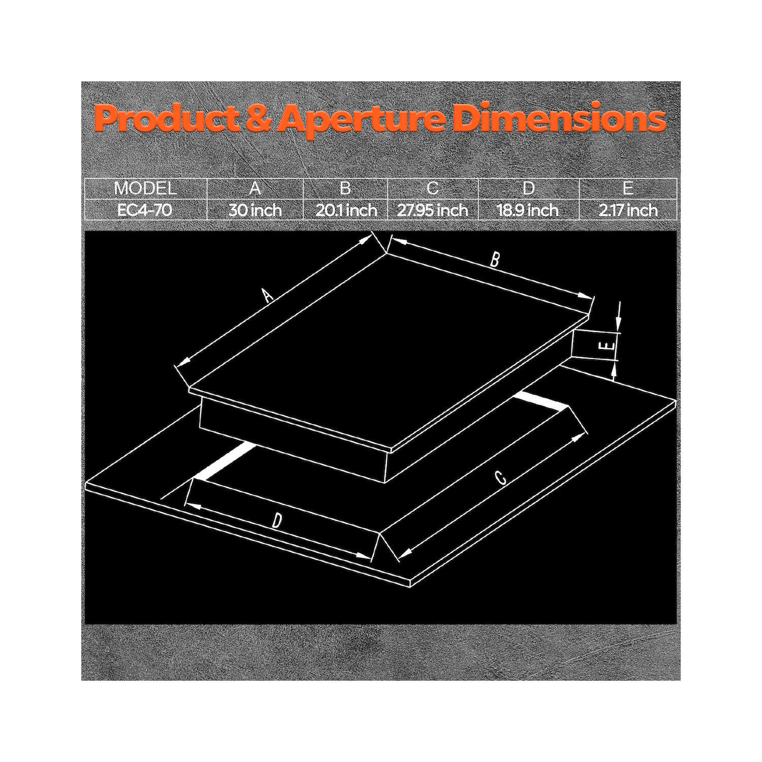 Ramblewood 4 Burner 30" Electric Cooktop, EC4-70, 7200W