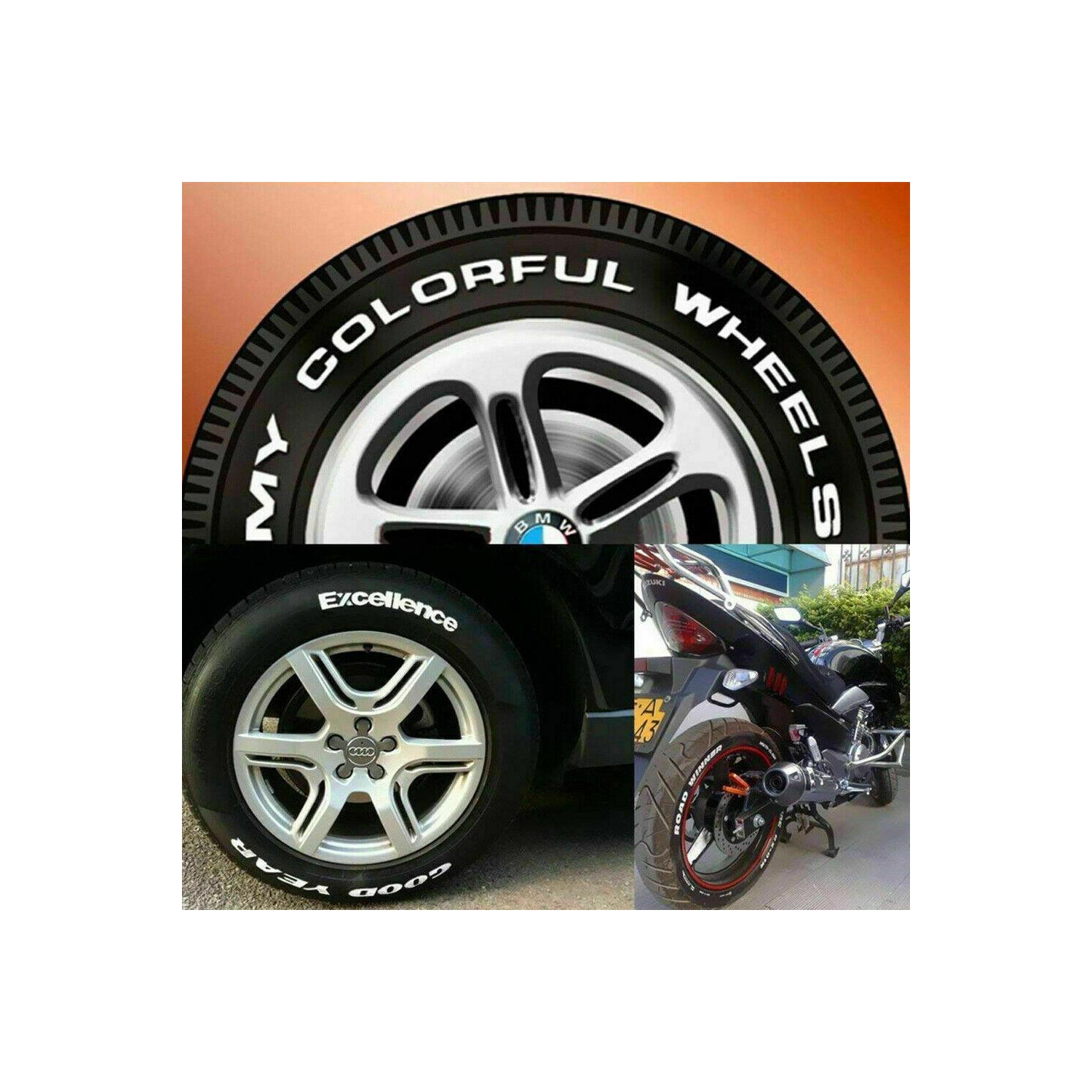 White tire marker pen set Universal Waterproof Permanent Paint Markers Car Tyre