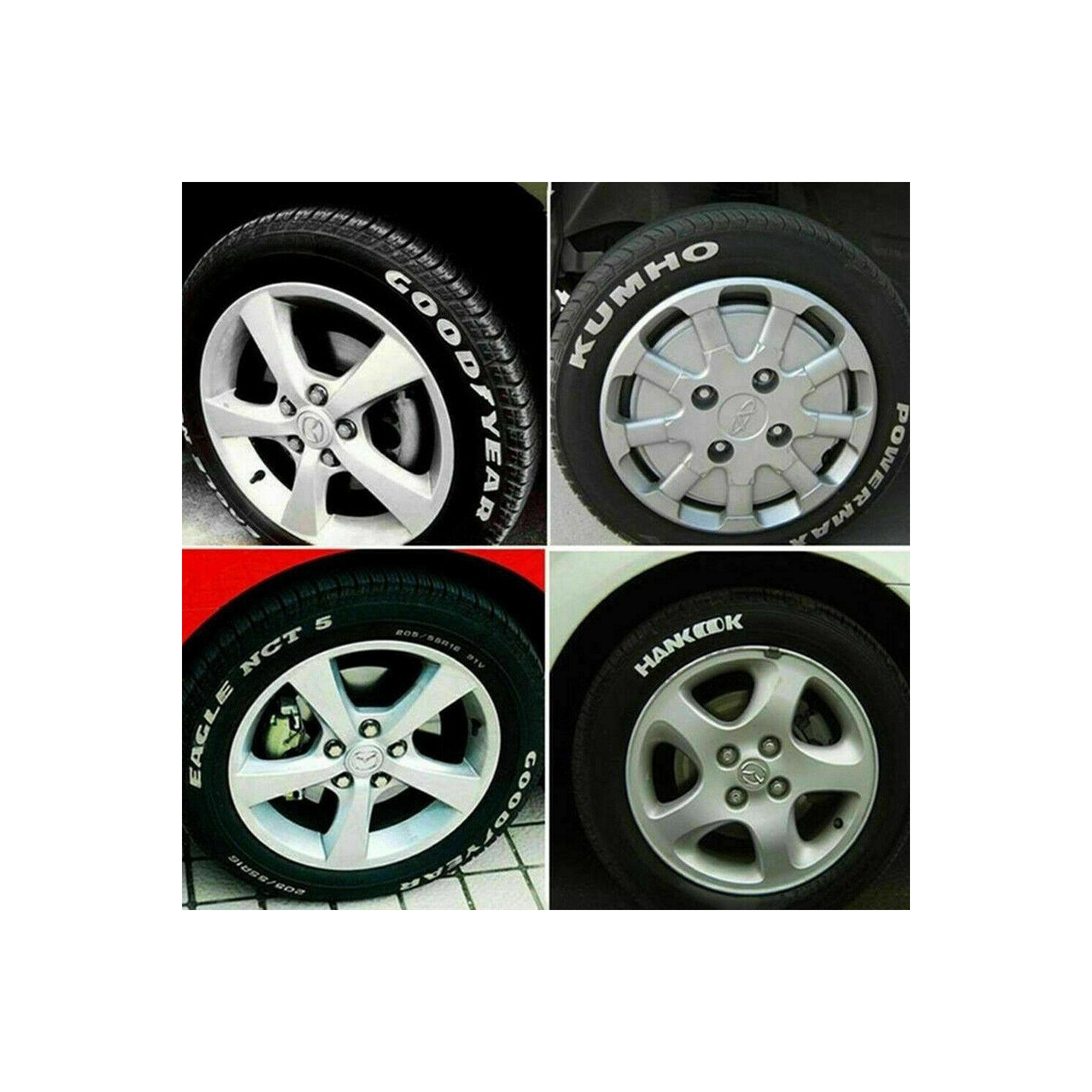 White tire marker pen set Universal Waterproof Permanent Paint Markers Car Tyre