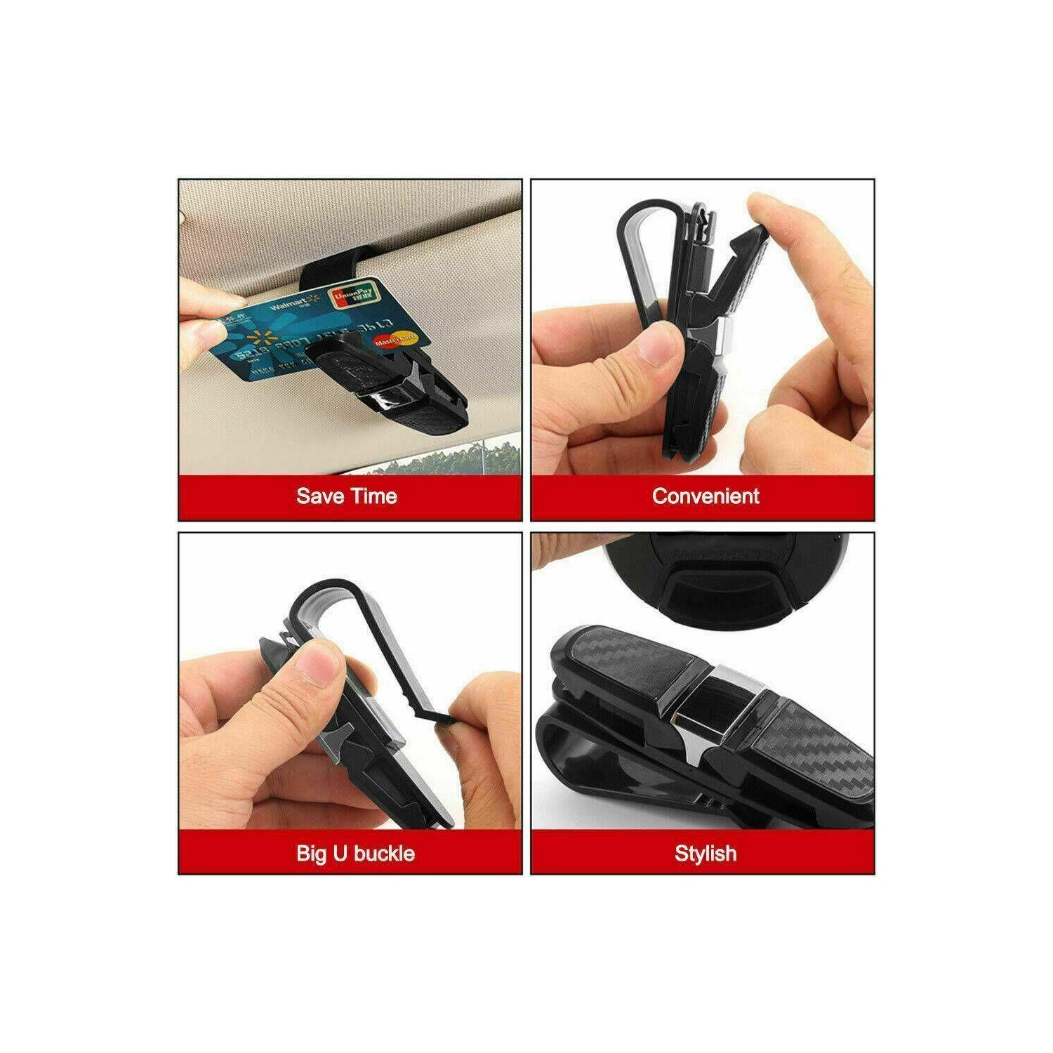 Vehicle Car Mounted Glasses Clip Sun Visor Eye Sunglasses Card Pen Holder Easy