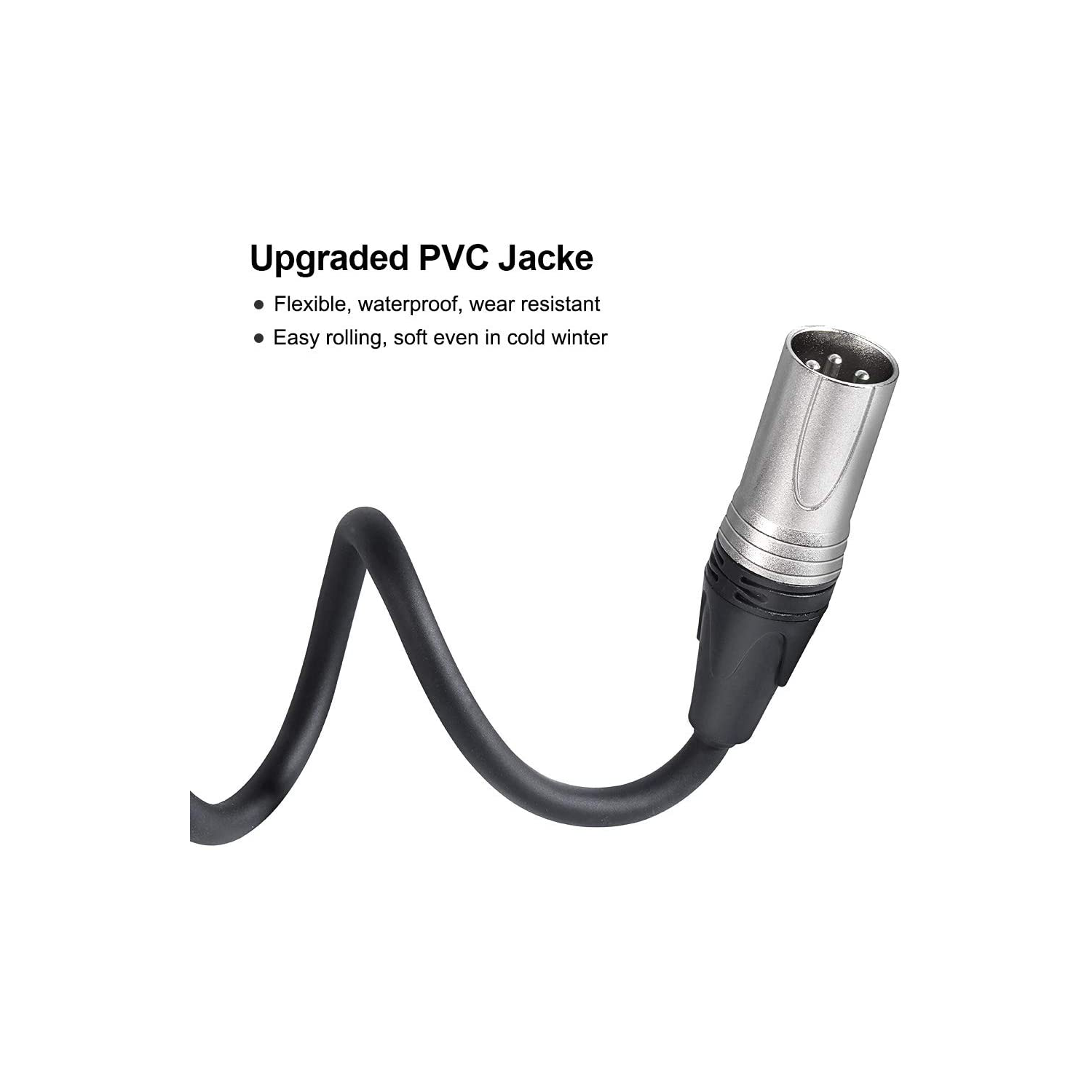 Tissage du câble de rallonge audio mâle à femelle pour microphone XLR à 3 broches