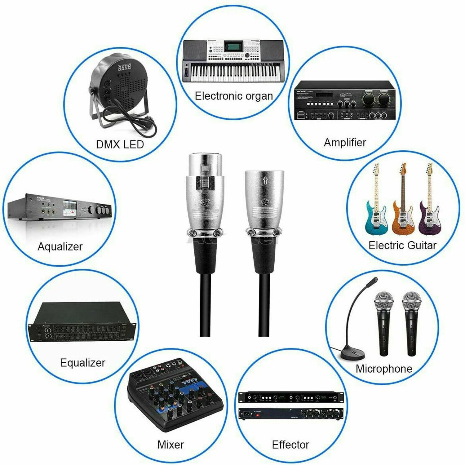 Tissage du câble de rallonge audio mâle à femelle pour microphone XLR à 3 broches