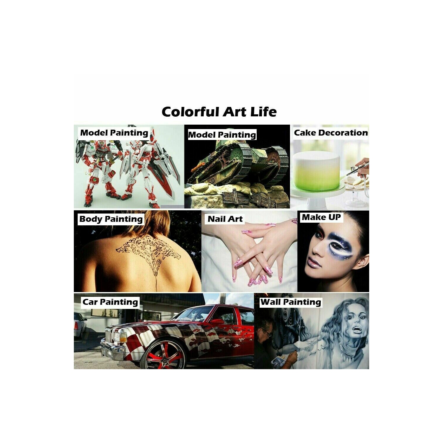 Portable Mini Size Spray Pump Pen Air Compressor Set for Art Painting Tattoo Kit