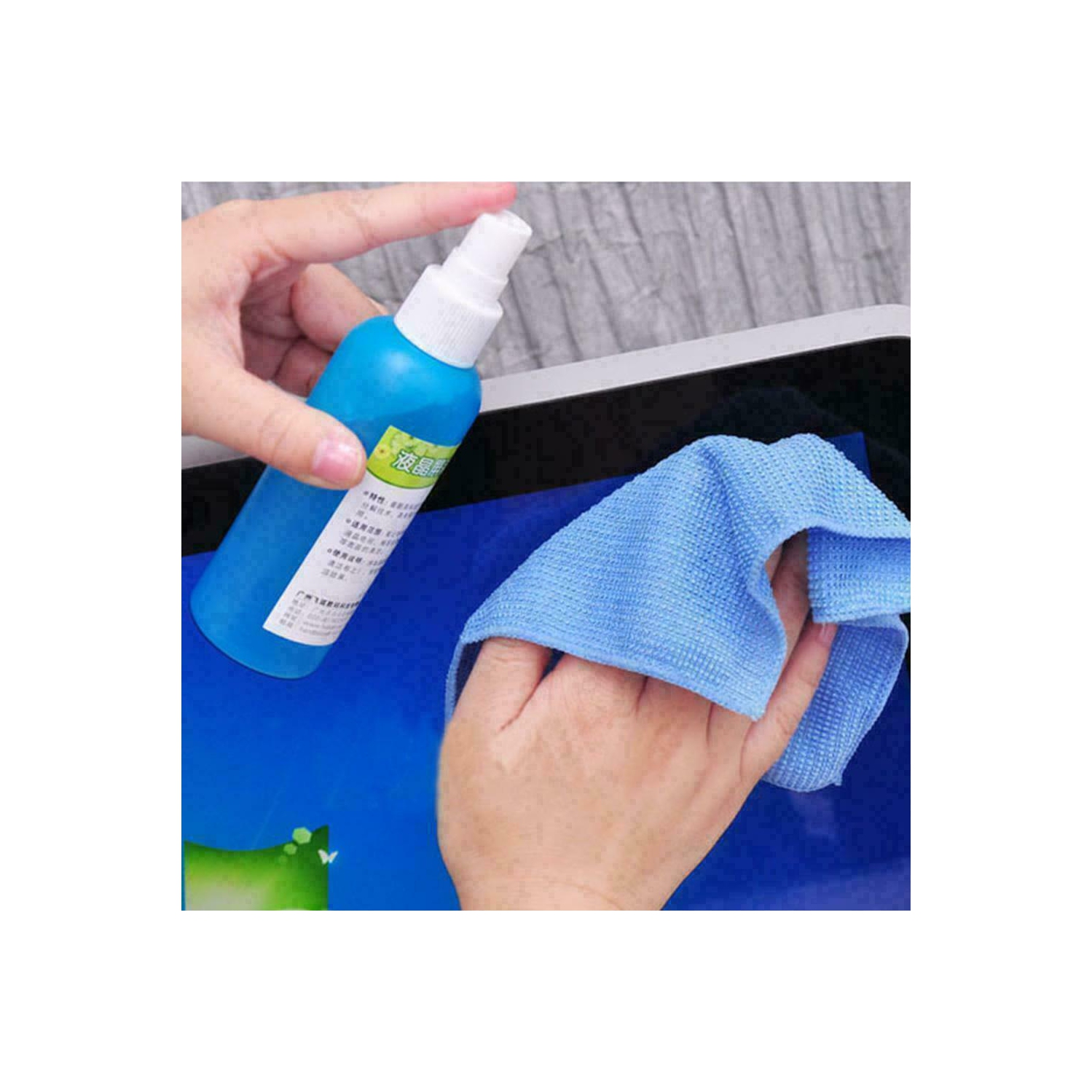 Phone Tablet Laptop LCD Screen Cleaning Cleaner Kit With Spray Cloth Brush tool