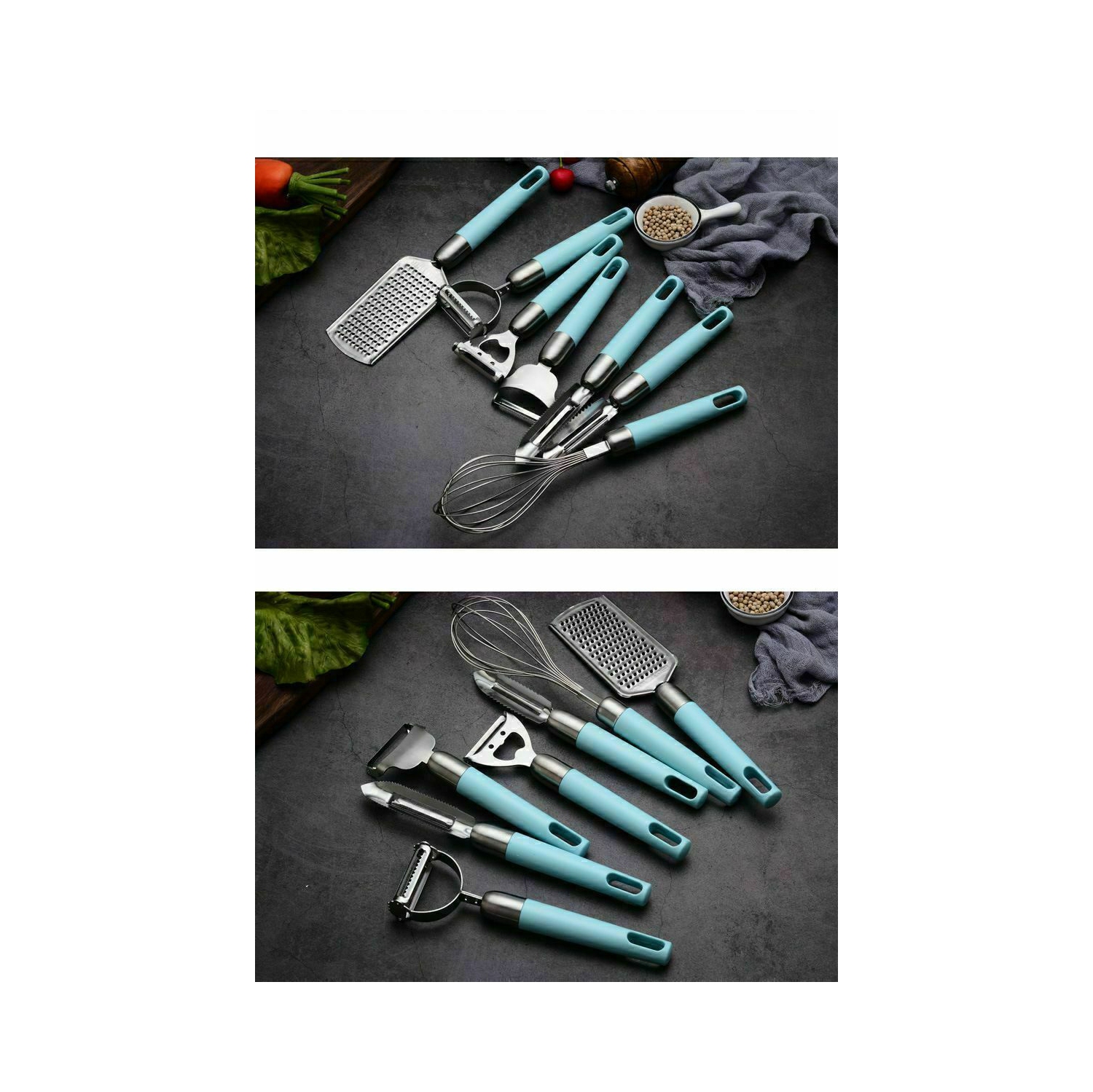 Silicone Cooking Utensils Heat Resistant Stainless Steel Heads Cooking set CA