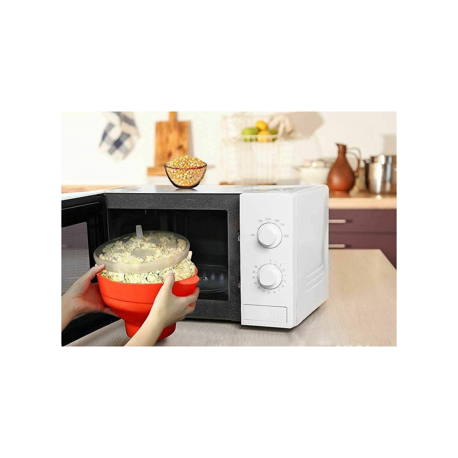 Éclateur de maïs four à micro-ondes bol repliable en silicone outil de cuisine