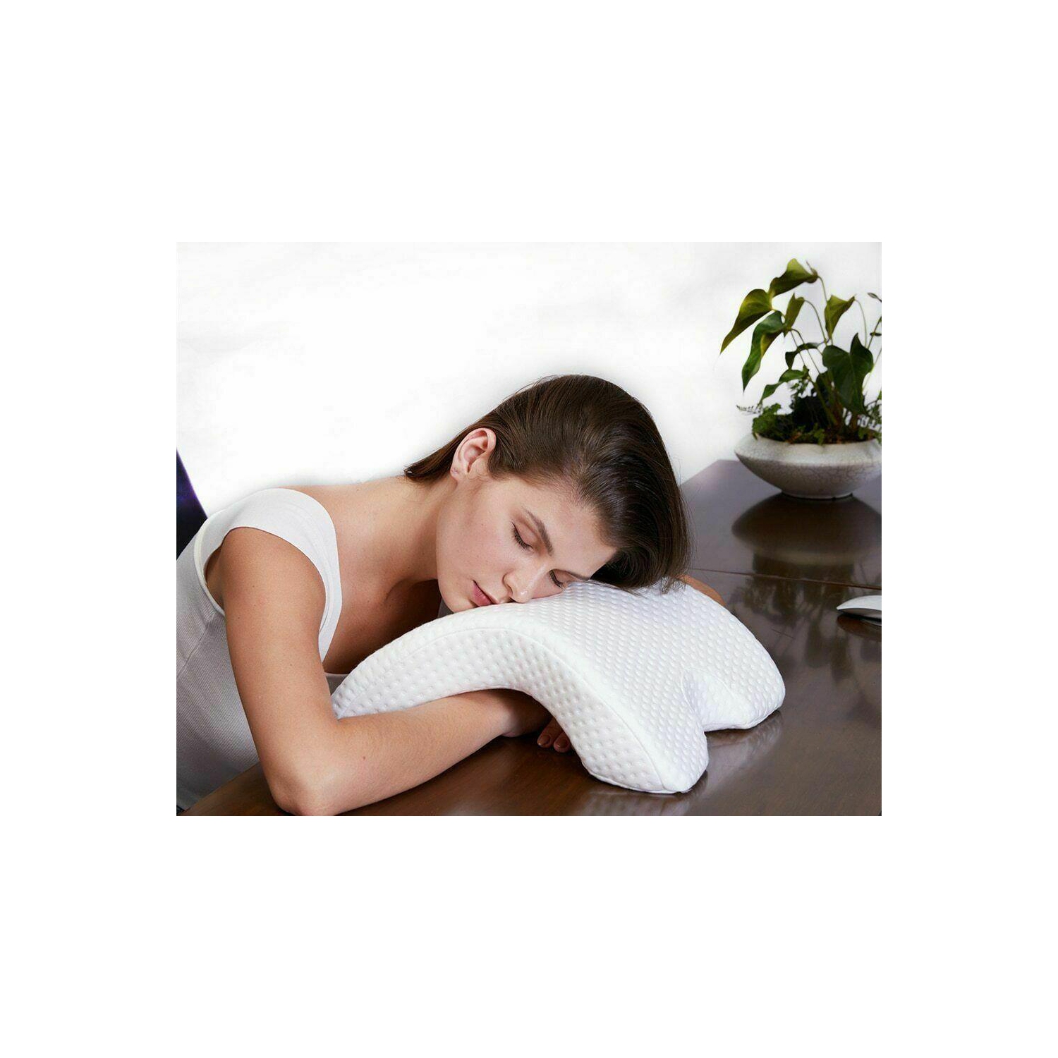 Slow Rebound Pressure Cuddle Pillow Memory Foam Travel Arched Pillow Couples CA