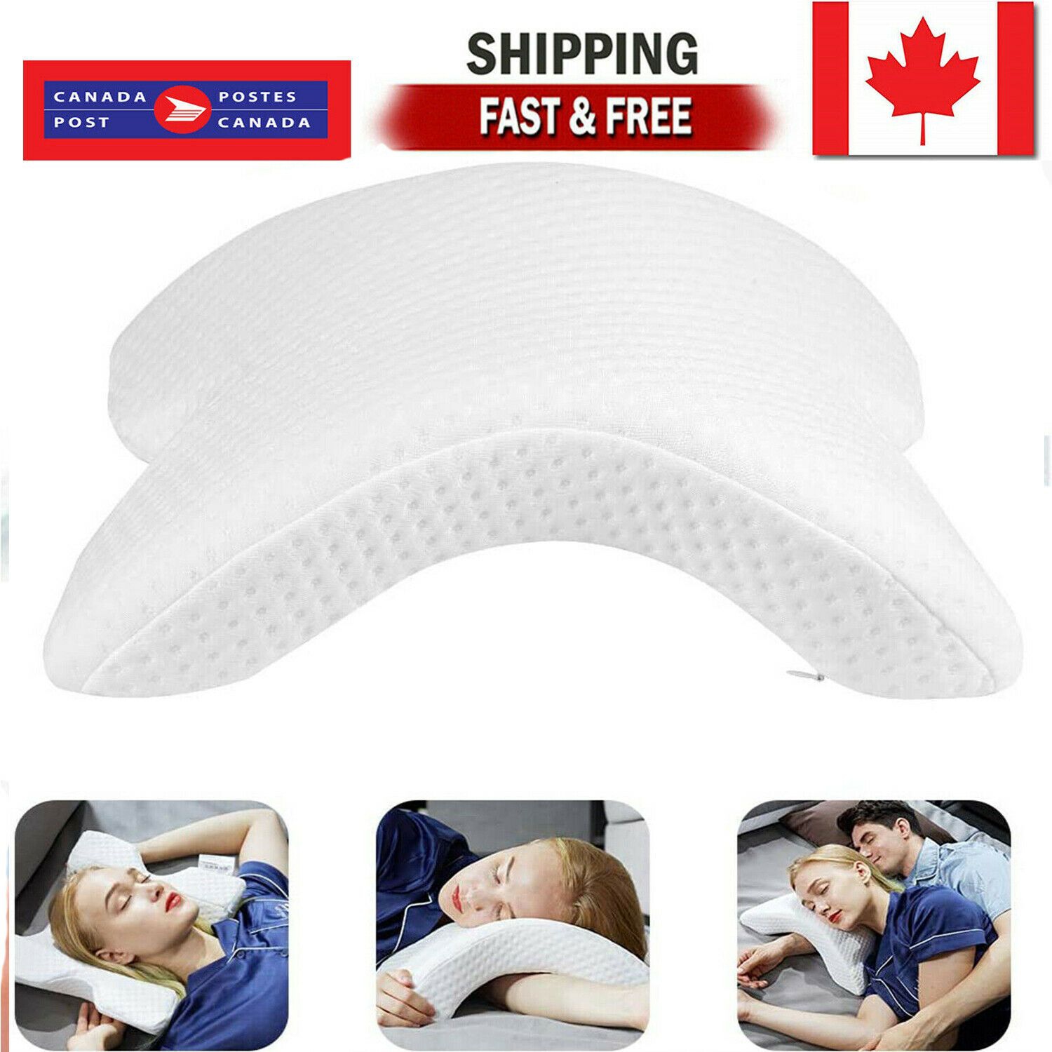 Slow Rebound Pressure Cuddle Pillow Memory Foam Travel Arched Pillow Couples CA