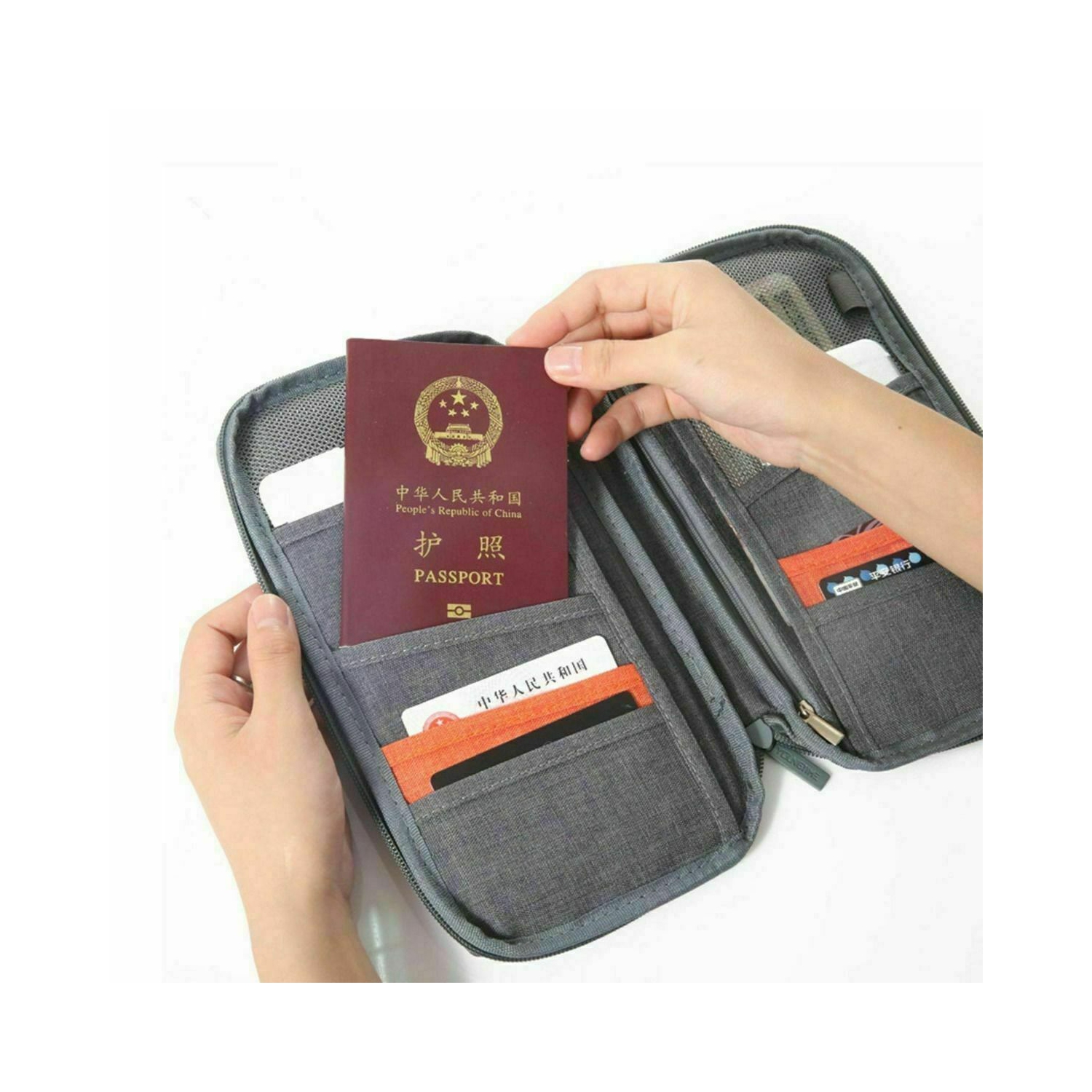 Pochette portefeuille de voyage porte-passeport porte-carte de crédit porte-documents porte-billets sac de rangement CA