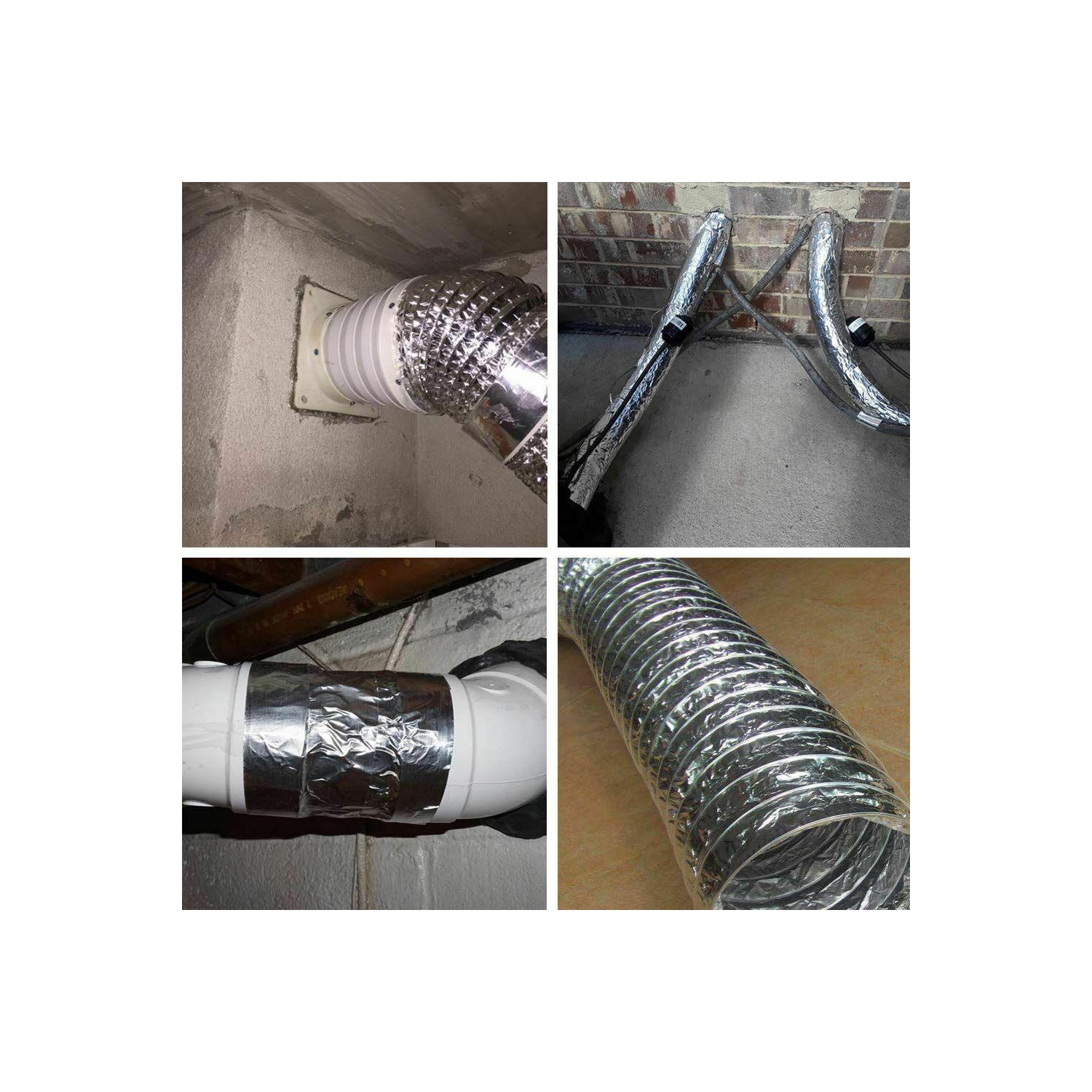 Waterproof Aluminium Foil Adhesive Tape Heat Shield Duct Sealing Silver Repair