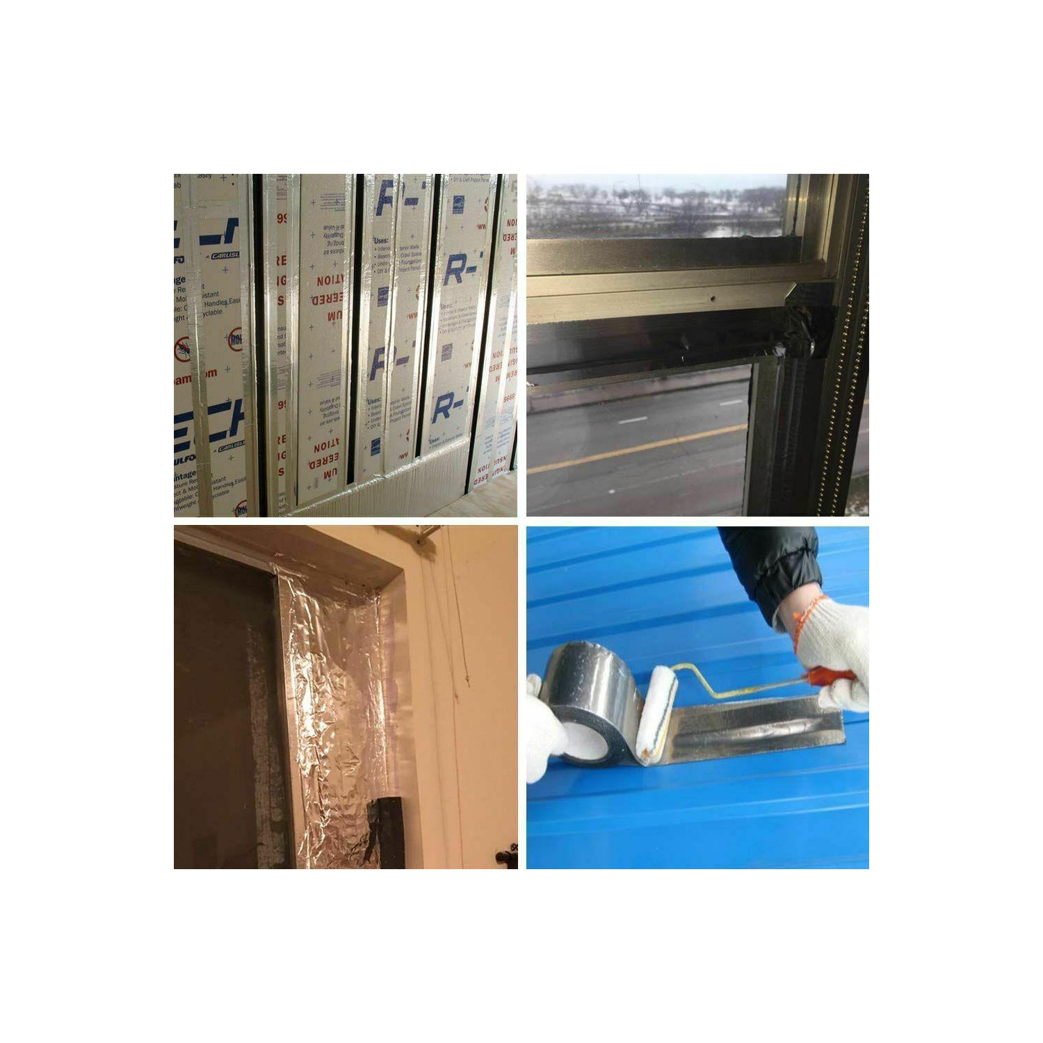 Waterproof Aluminium Foil Adhesive Tape Heat Shield Duct Sealing Silver Repair