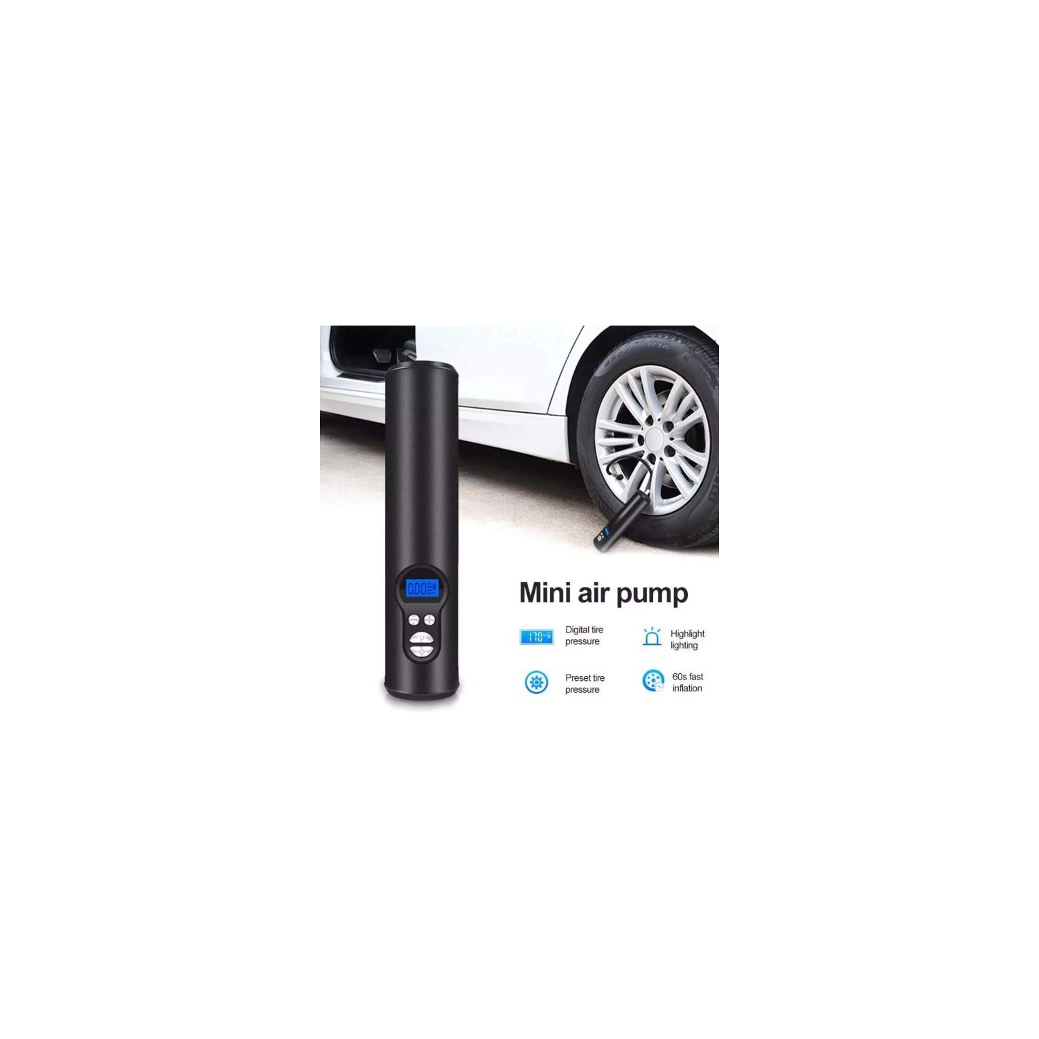 ISTAR Portable Cordless Automatic Air Compressor Pump, 12V 150PSI Digital Tire Inflator with LED Light LCD Display for Car, Bicycle Tires and Other