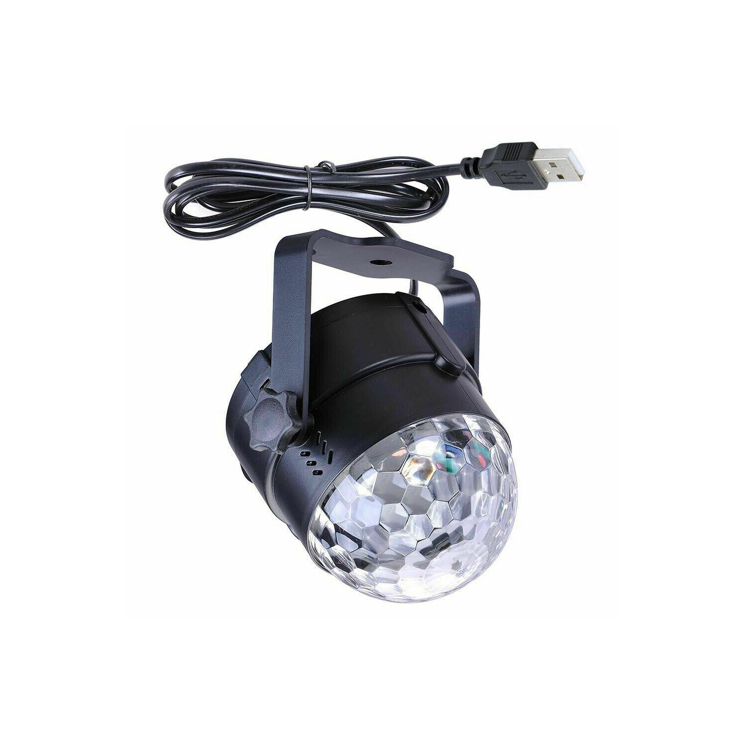 USB Disco Lights Party DJ Lampe de scène RVB à DEL Strobe Crystal Magic Ball Remote