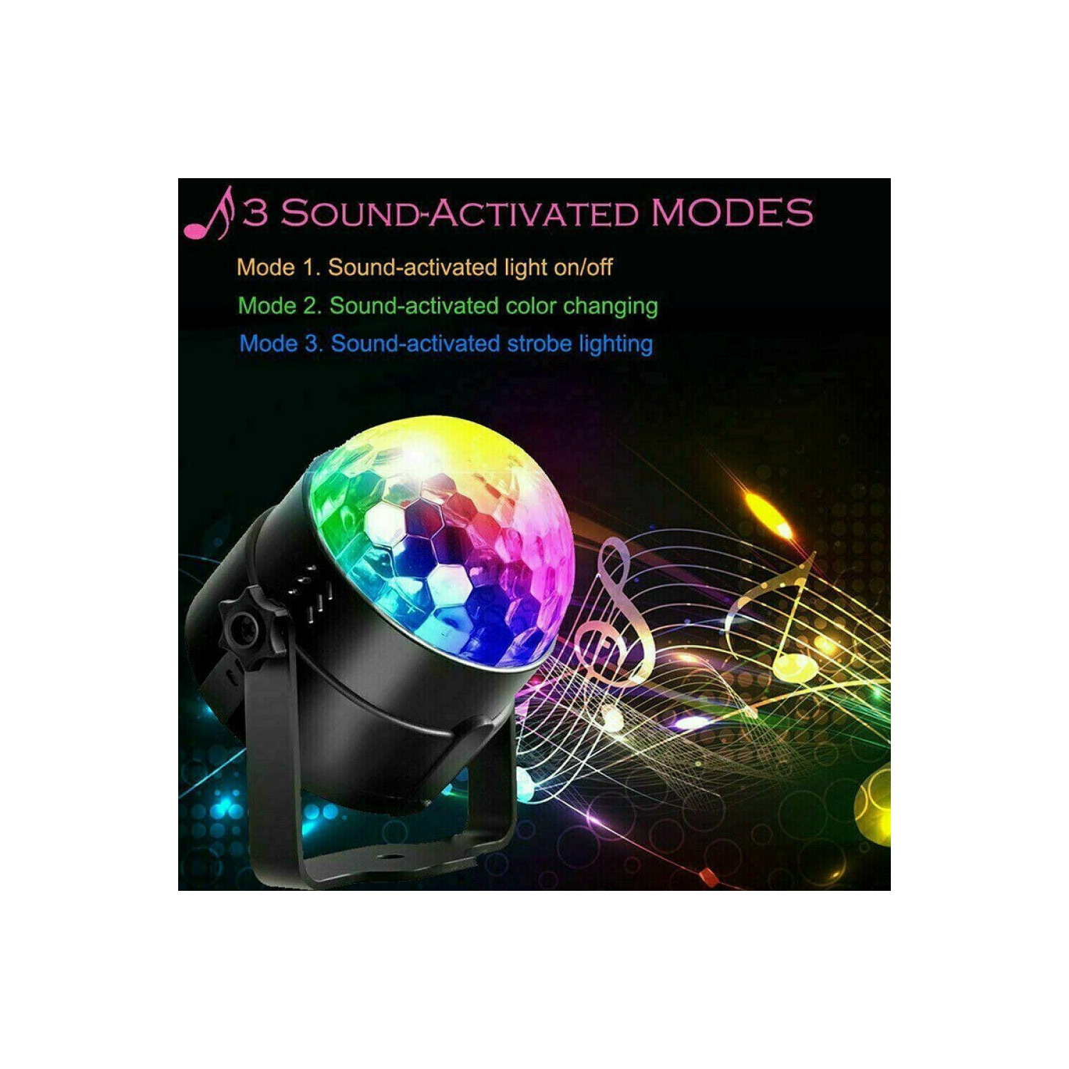 USB Disco Lights Party DJ Lampe de scène RVB à DEL Strobe Crystal Magic Ball Remote