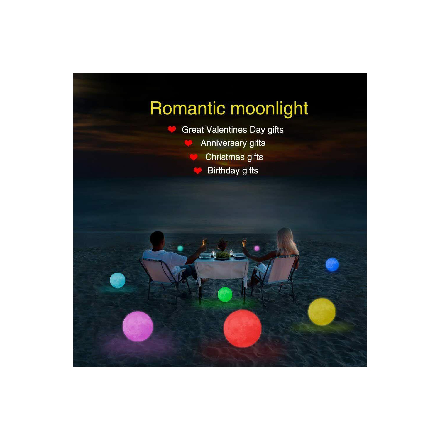 Lampe lune rechargeable; veilleuse à DEL à intensité réglable; changement de couleur 3D; intensité variable CA