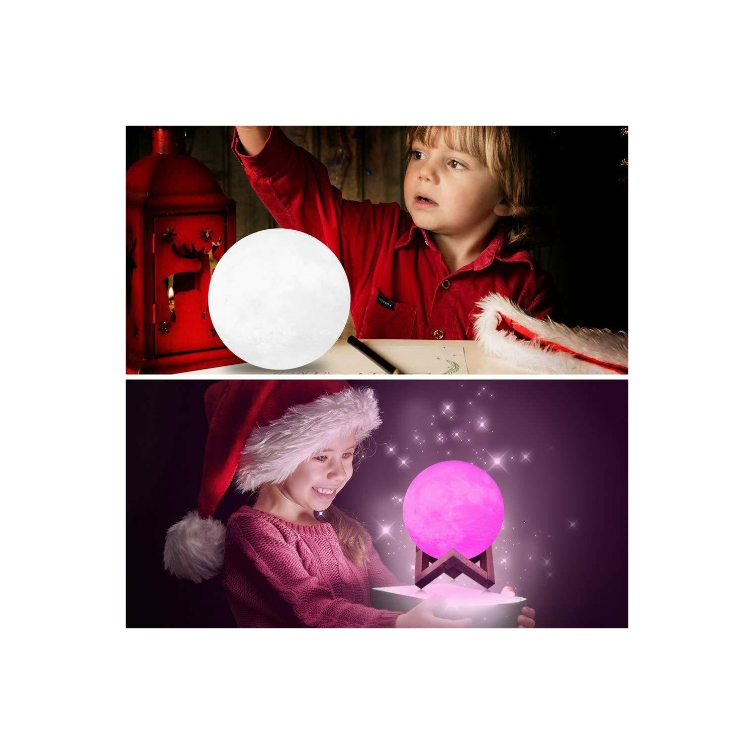 Lampe lune rechargeable; veilleuse à DEL à intensité réglable; changement de couleur 3D; intensité variable CA