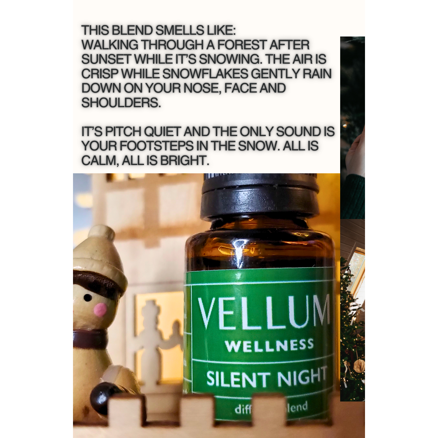 Mélange des fêtes Silent Night de Vellum Wellness pour diffuseur d'arôme