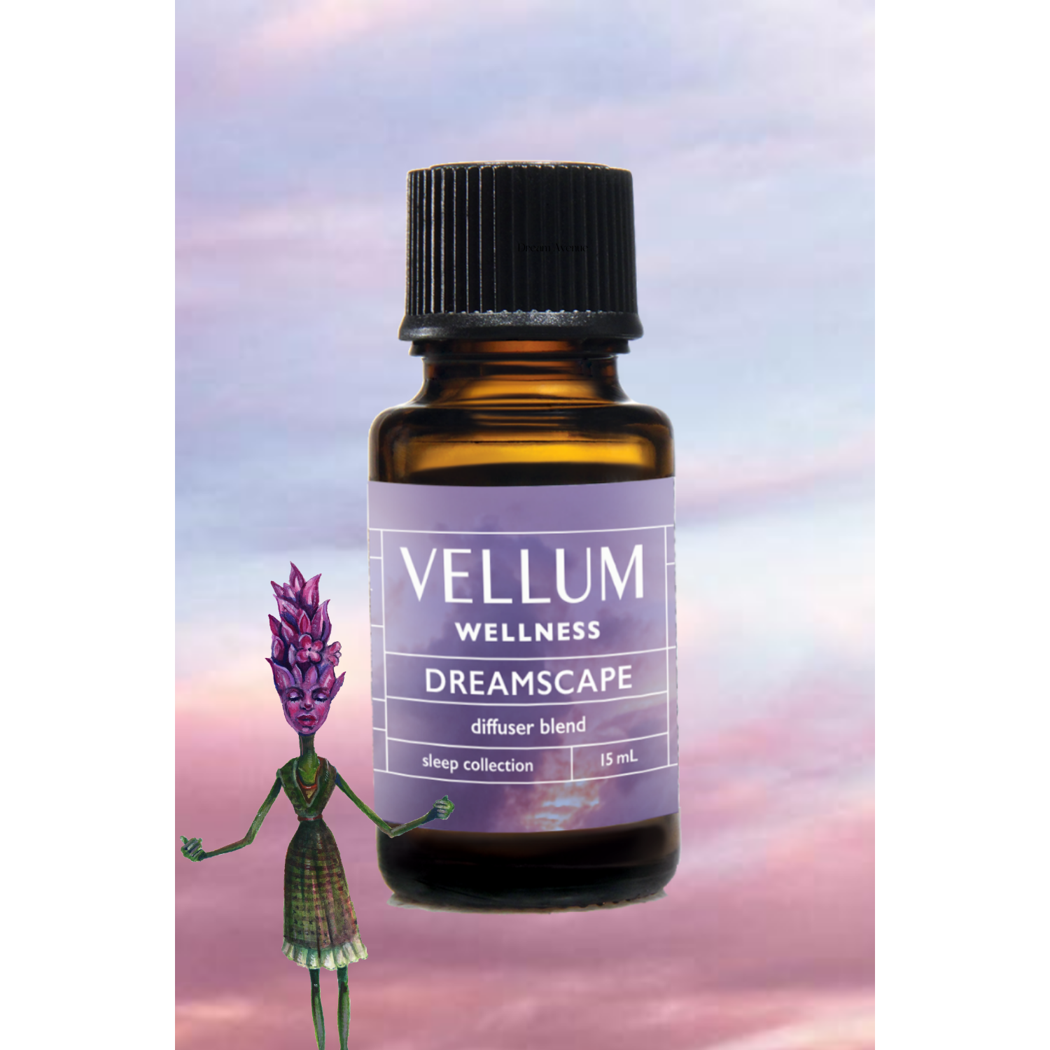 Vellum Wellness Dreamscape Sleep Essential Oil Blend 15 ml for use in Aroma Diffuser, Pillow Mist