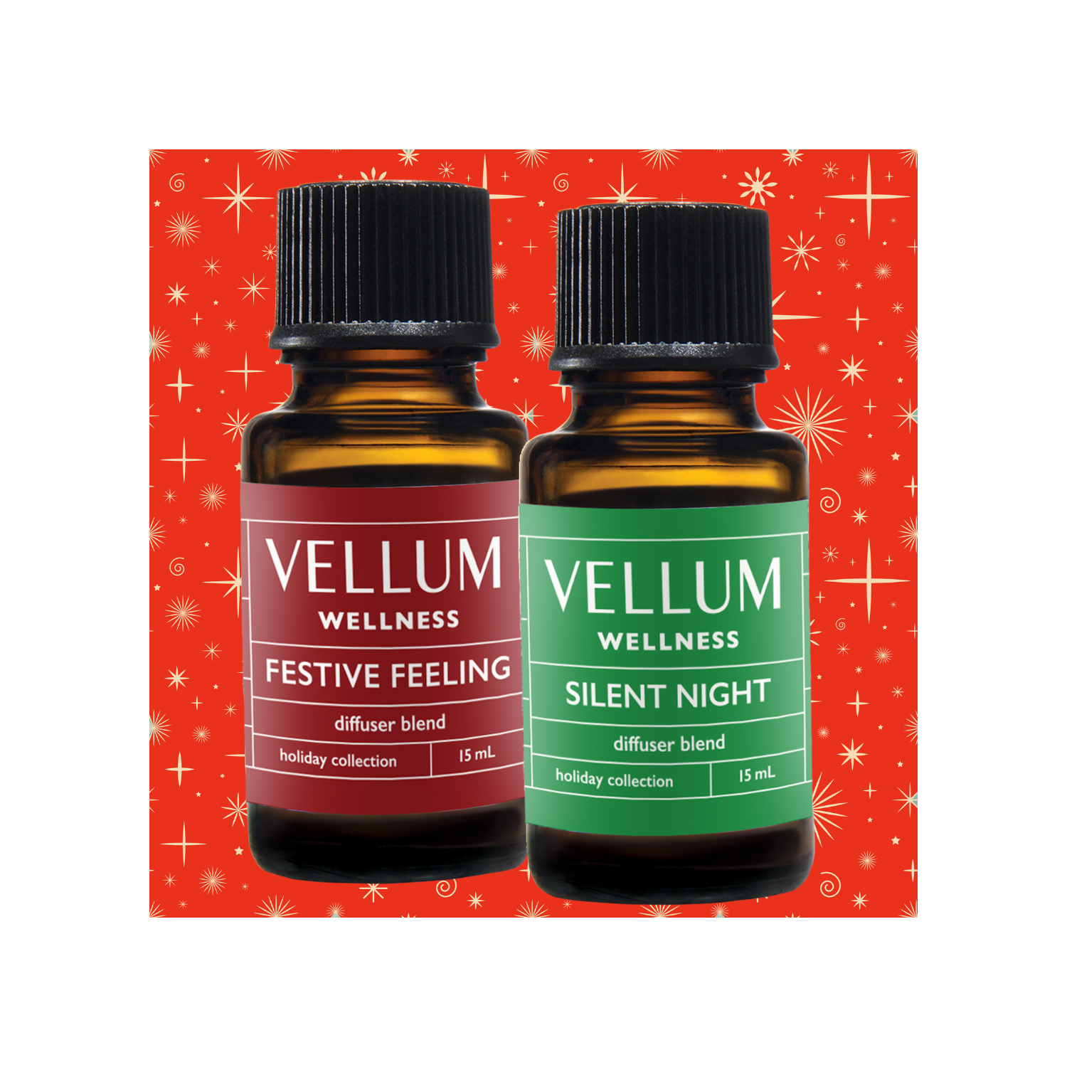Duo de mélange des Fêtes Vellum Wellness pour diffuseur d'arôme