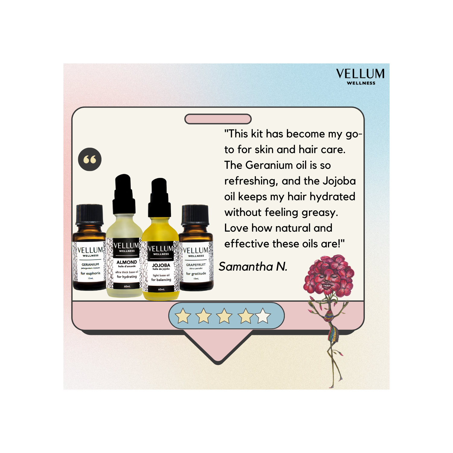 Trousse de soins naturels pour la peau et les cheveux de luxe avec pamplemousse, joba, géranium et amande pour une peau brillante et des cheveux