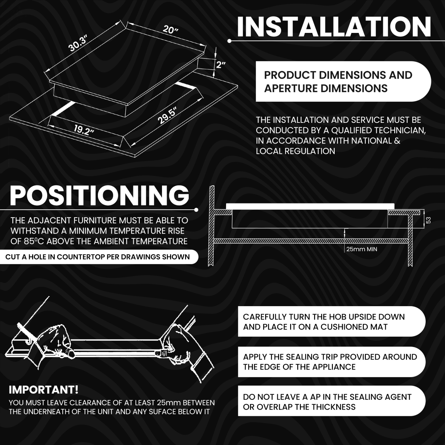 Ramblewood 4 Burner 30" Electric Cooktop, EC4-60, UL rated German EGO burner.