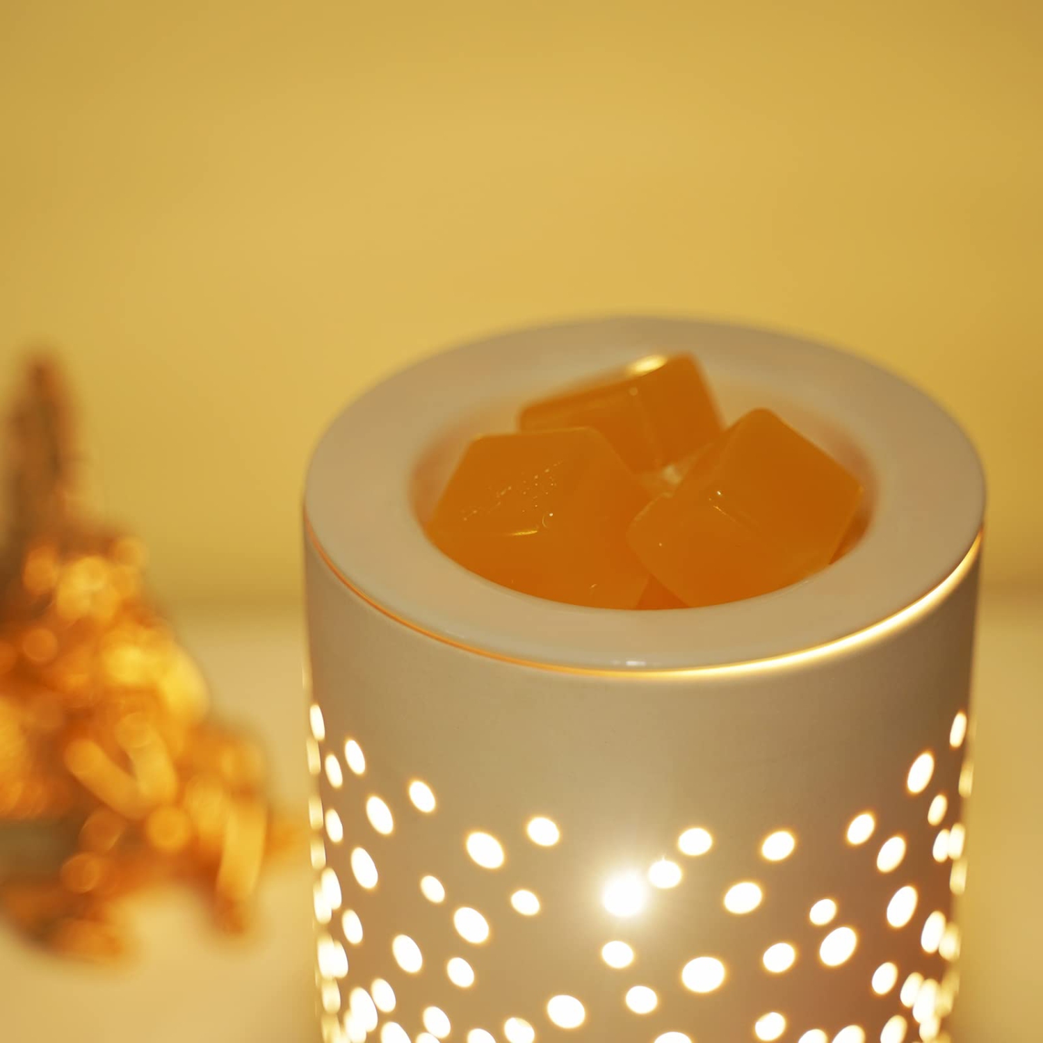 Zhenqi Chauffe-bougie, lampe chauffe-bougie, lampe chauffe-bougie parfumée,  brûleur de cire essentielle pour décoration d'intérieur