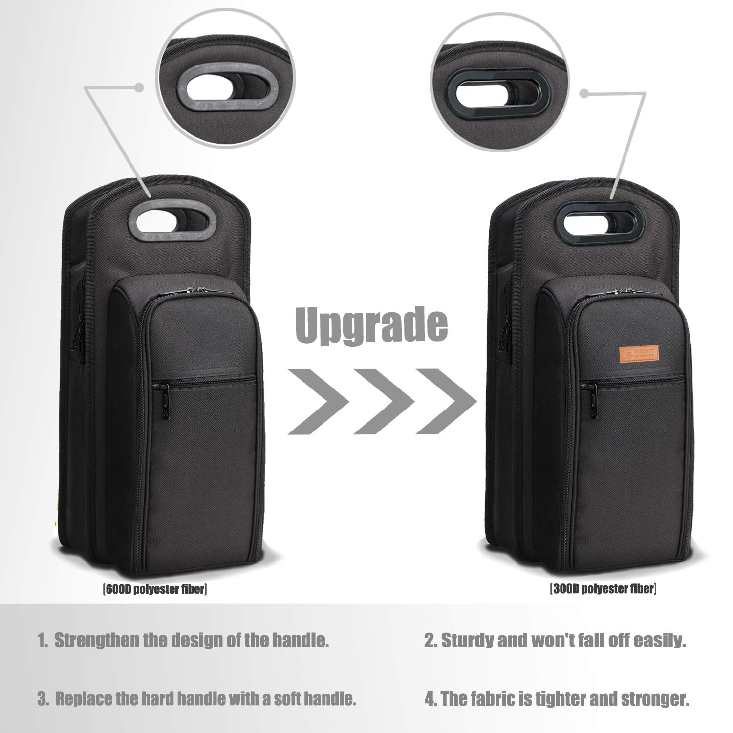 ALLCAMP 9 Piece Wine Travel Bag and Insulated Wine Carrier Tote Carrying Cooler Bag with Handle Great Gift for Wine Lover