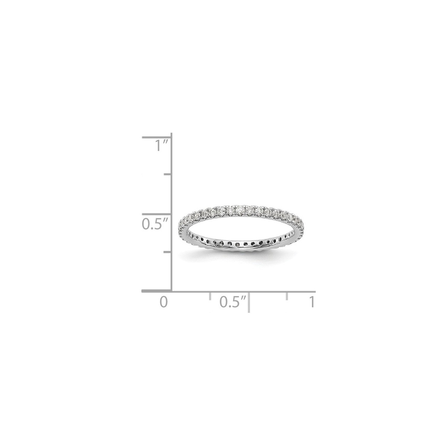 1/2 Carat Diamond Eternity Wedding Band Ring in 14K White Gold