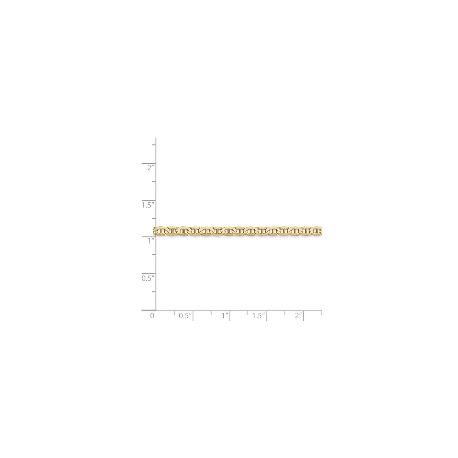 Chaîne à ancre 3 mm en or jaune 14 ct concave - 9 po