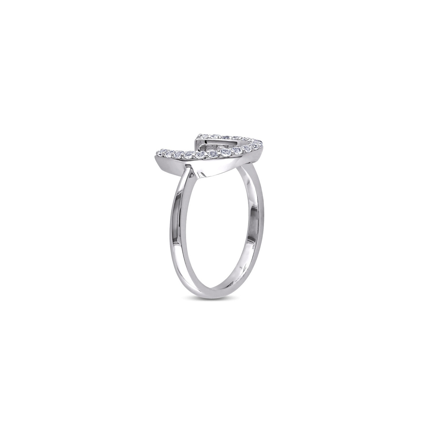 Bague en argent sterling avec fer à cheval et topaze blanche de 1/2 ct