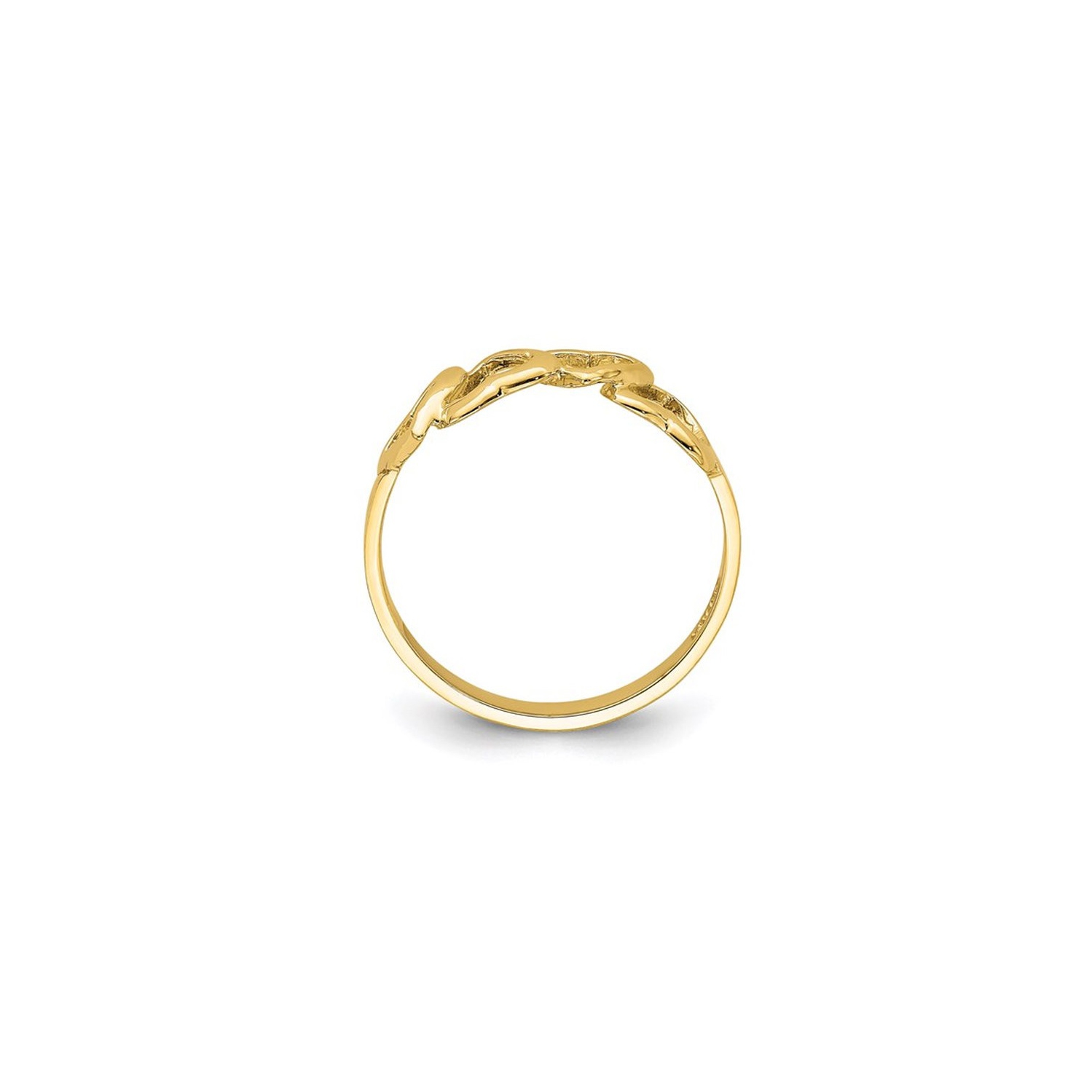 14K Yellow Gold High Polished Heart Promise Ring