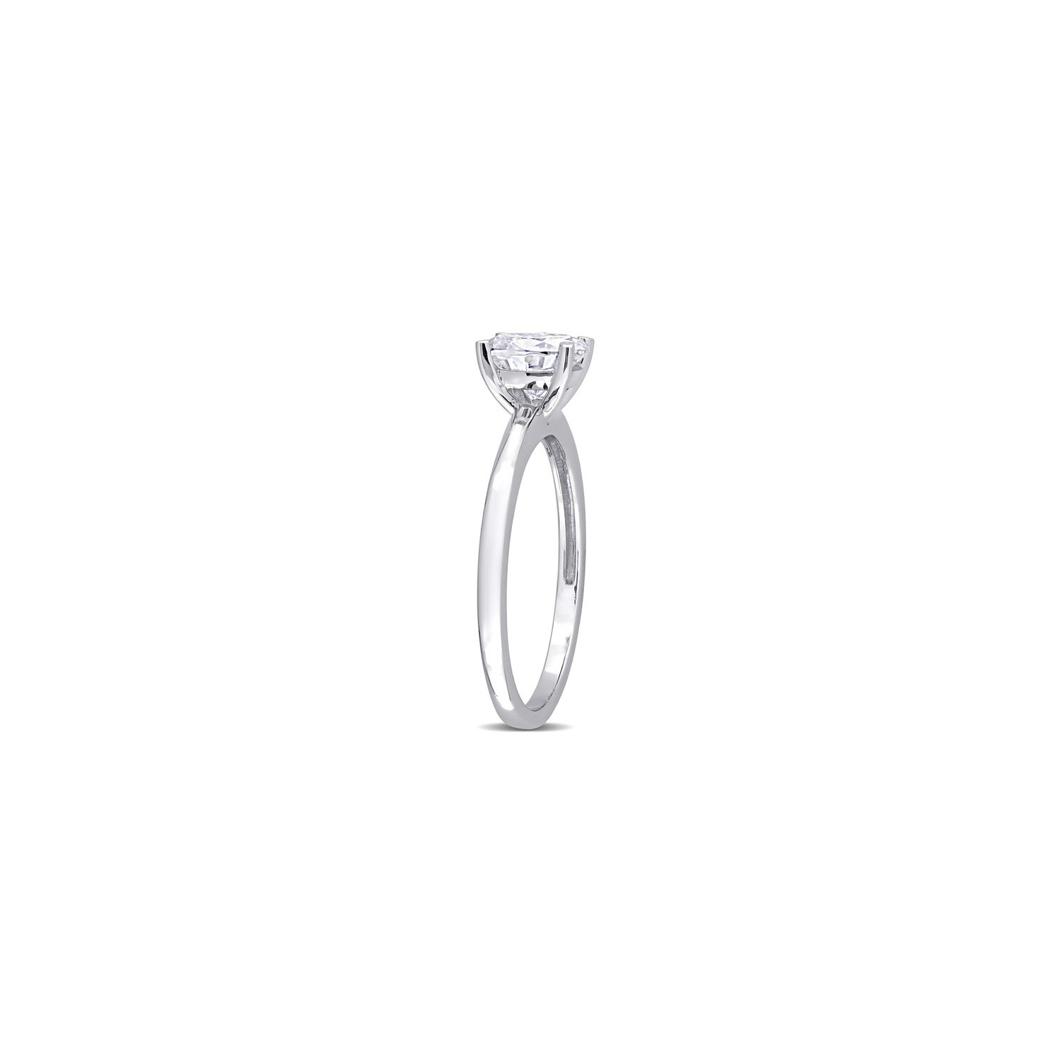 1.00 Carat Lab Created Oval-Cut Moissanite Engagement Ring in Sterling Silver
