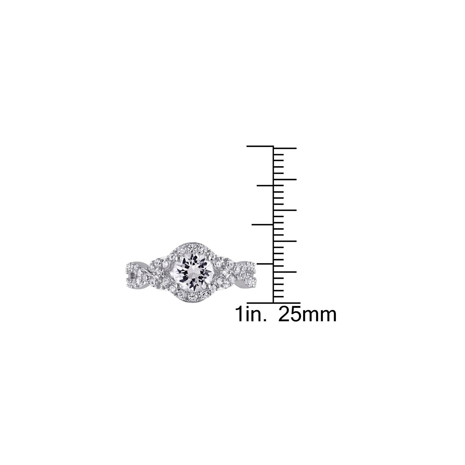 2.20 Carat Lab-Created White Sapphire Crossover Ring in Sterling Silver