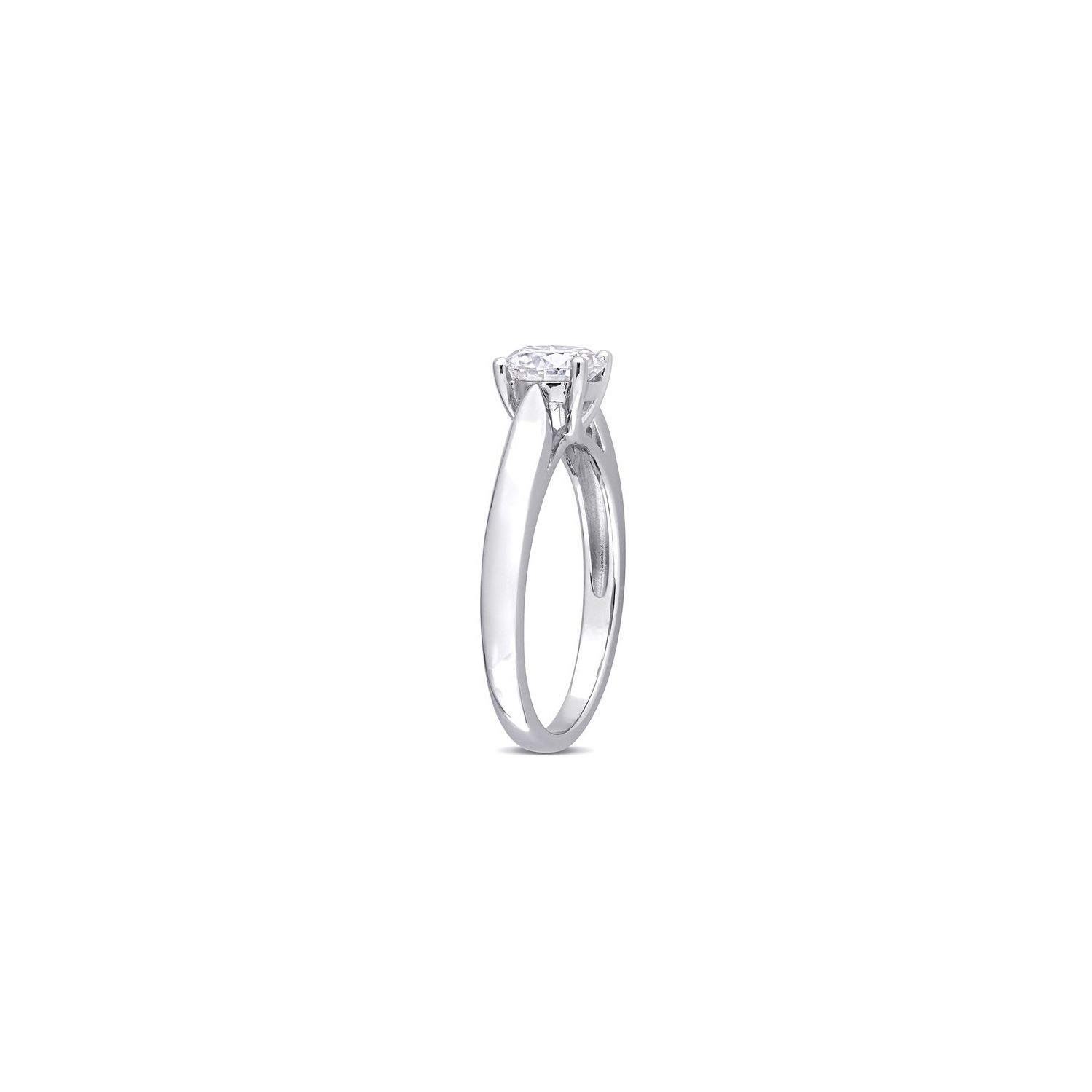 1.00 Carat Lab Created Solitaire Moissanite Engagement Ring in Sterling Silver