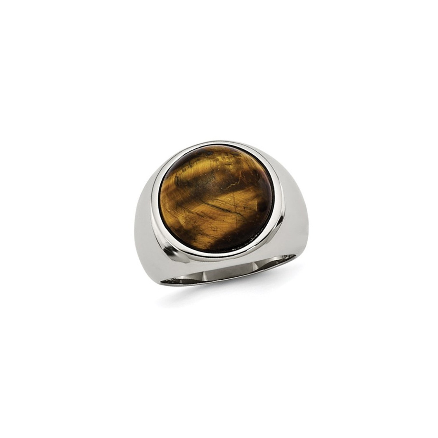 Mens Tigers Eye Ring in Stainless Steel