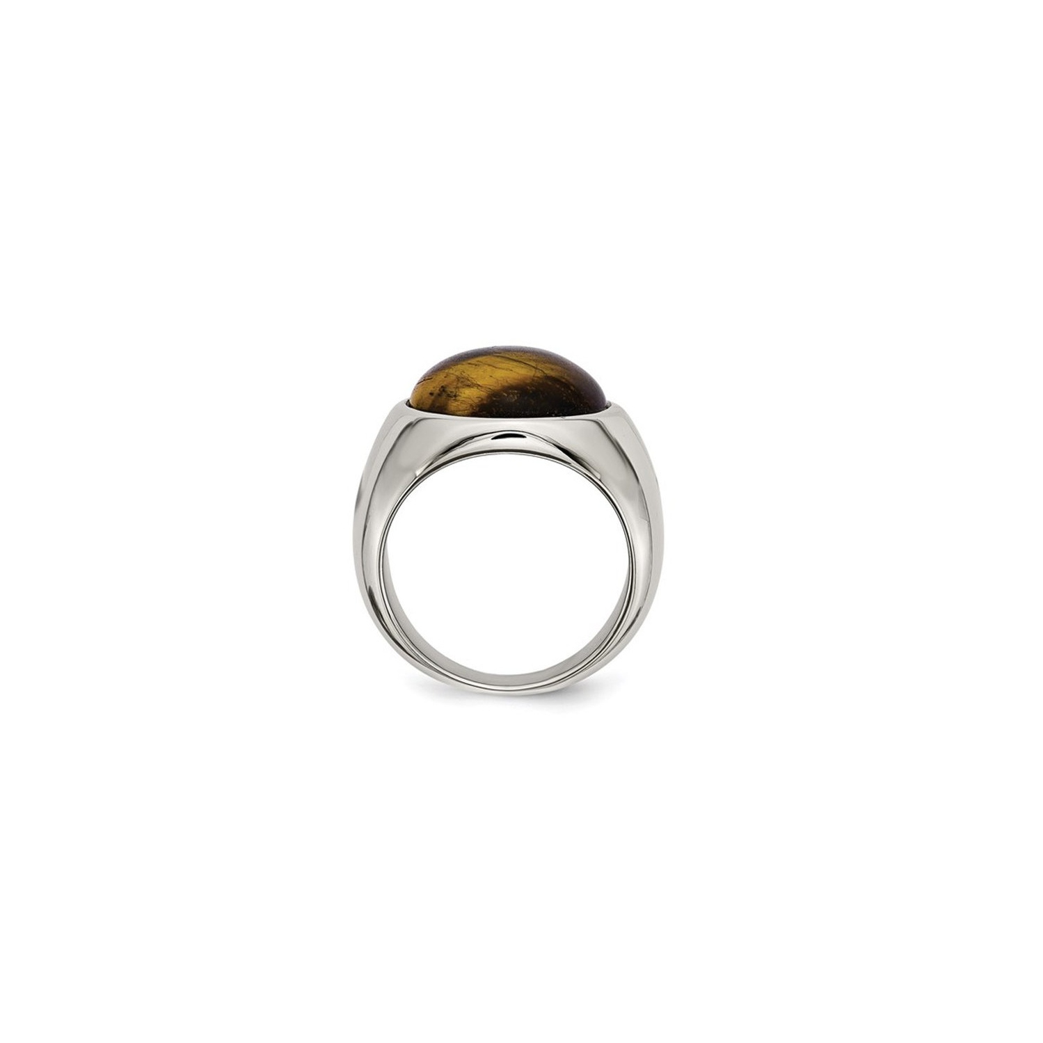Mens Tigers Eye Ring in Stainless Steel