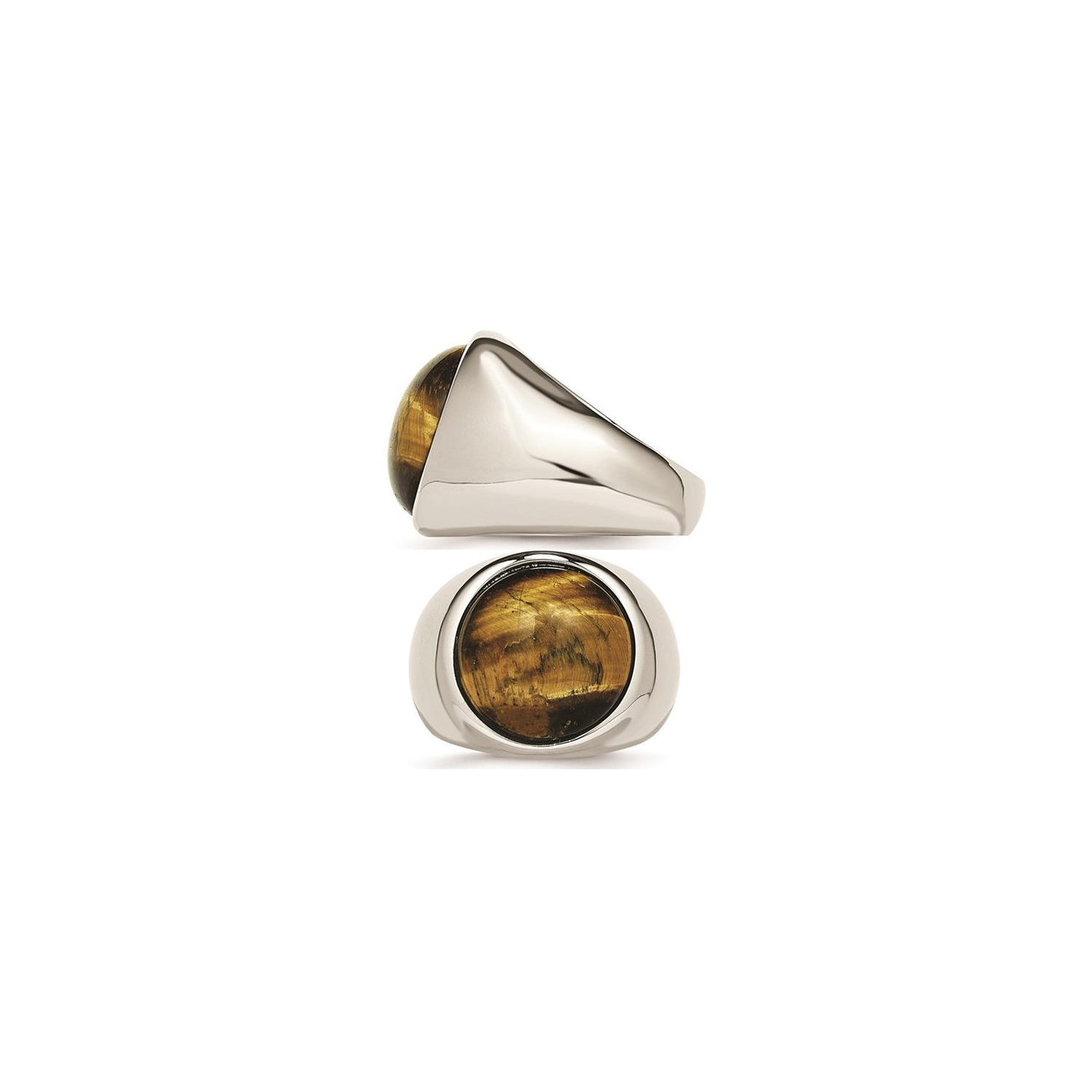 Mens Tigers Eye Ring in Stainless Steel