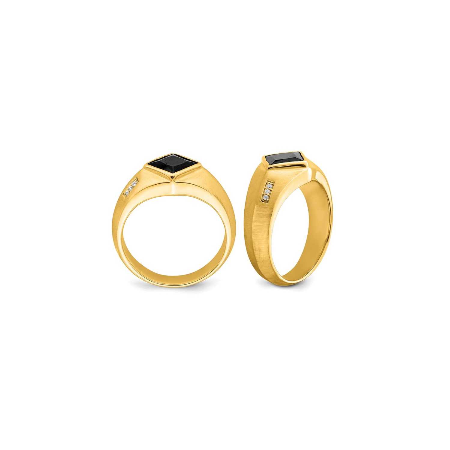 Mens Black Onyx Ring in 14K Yellow Gold