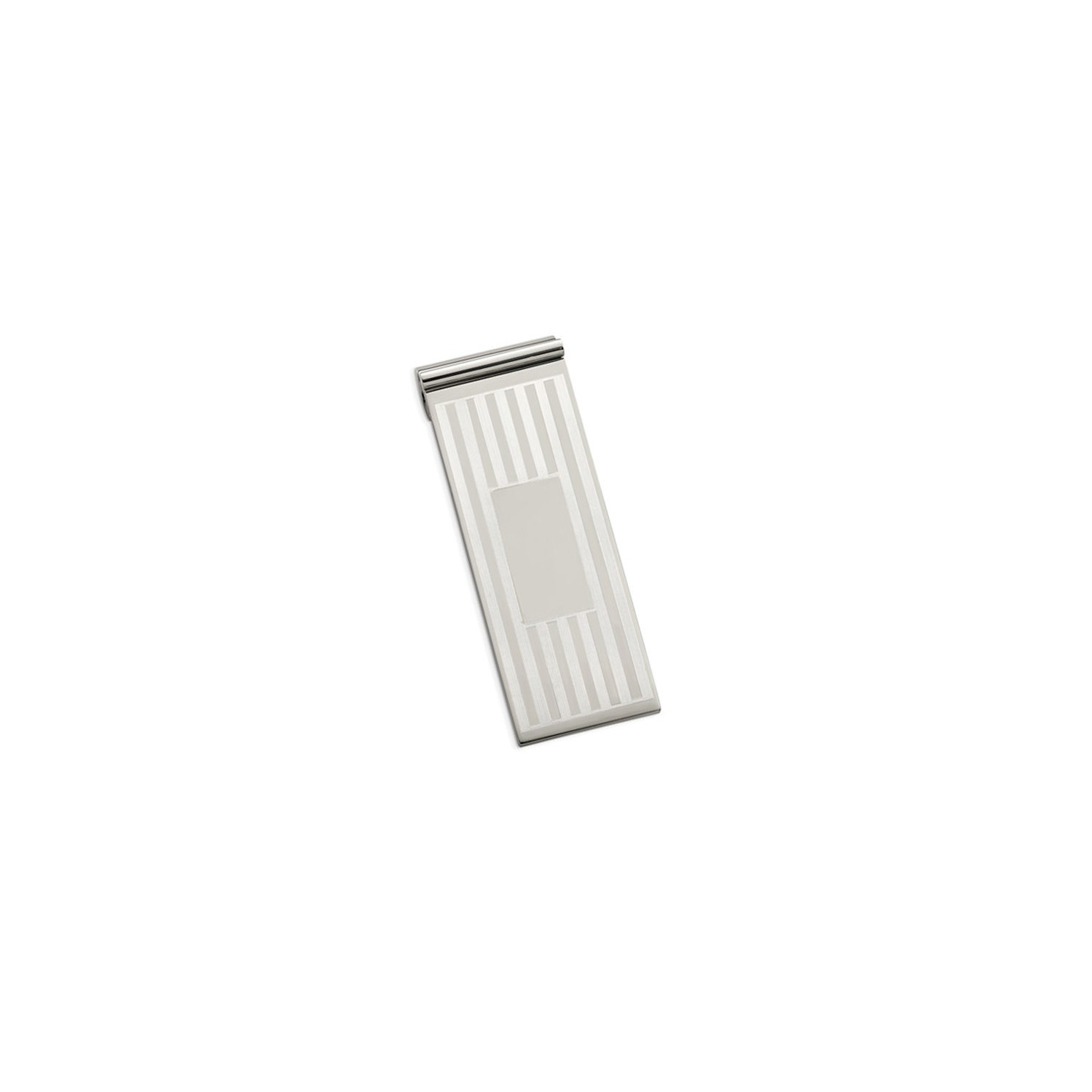 Mens Stainless Steel Brushed and Polished Money Clip