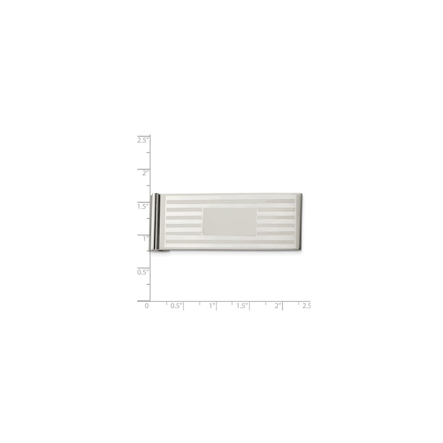 Mens Stainless Steel Brushed and Polished Money Clip